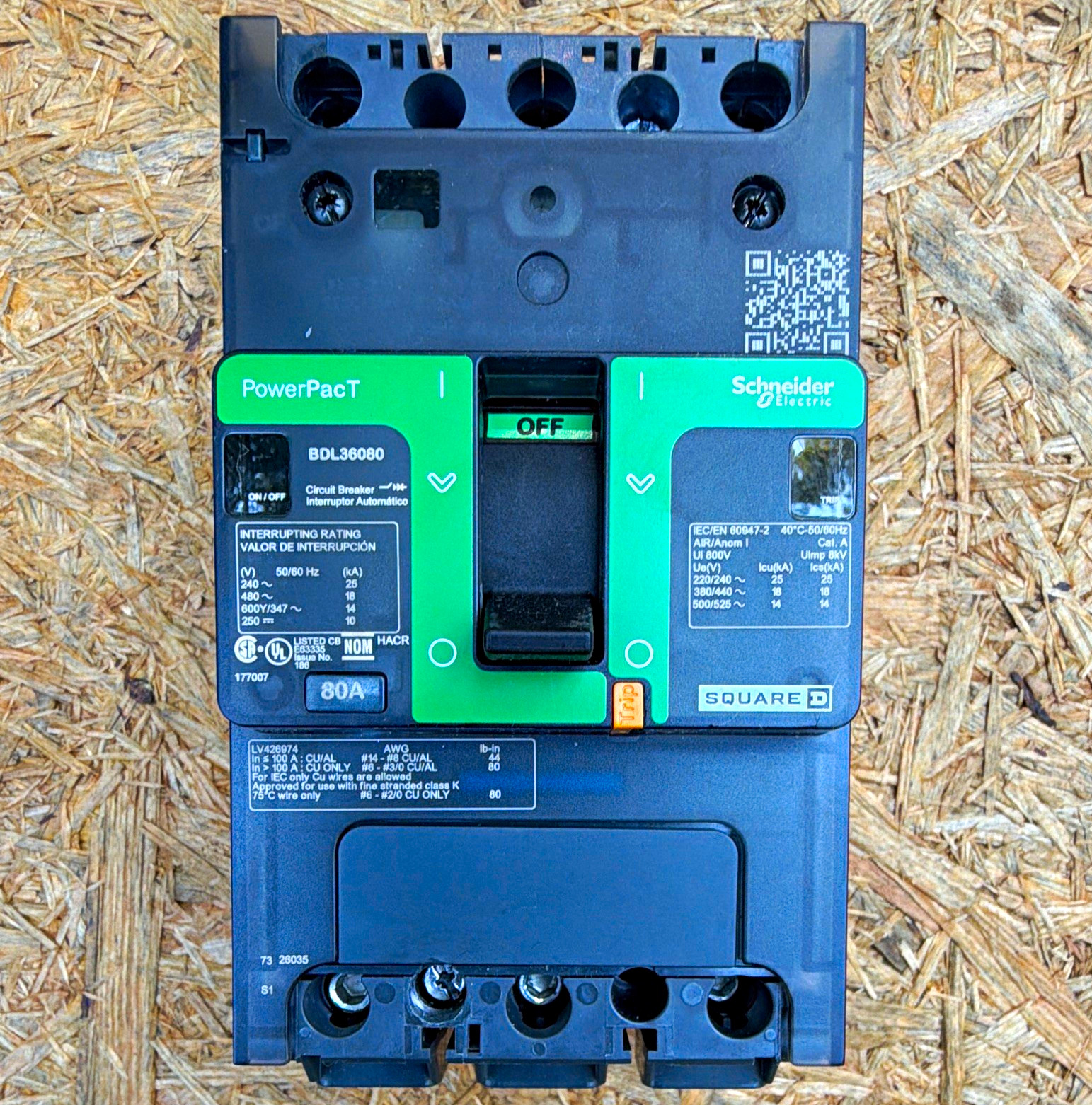 Schneider Electric Square D PowerPacT BDL36080 80A 3P 600VAC MCCB EverLink Schneider Electric Square D PowerPacT BDL36080 80A 3P 600VAC MCCB EverLink