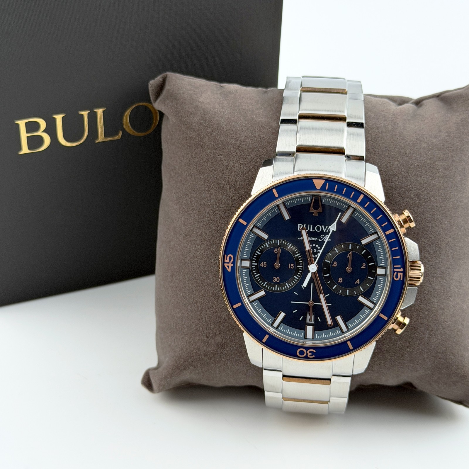 Bulova Marine Star Series C Men\'s Blue Dial 98B301 Chronograph Quartz Watch 45mm Bulova Marine Star Series C Men\'s Blue Dial 98B301 Chronograph Quartz Watch 45mm