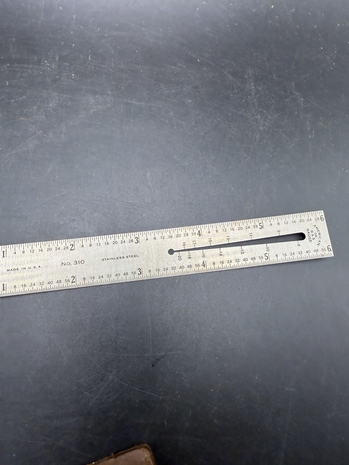 Vintage General Tool No 310 Wire Gauge Steel Ruler 6 Inch USA Leather Sleeve 