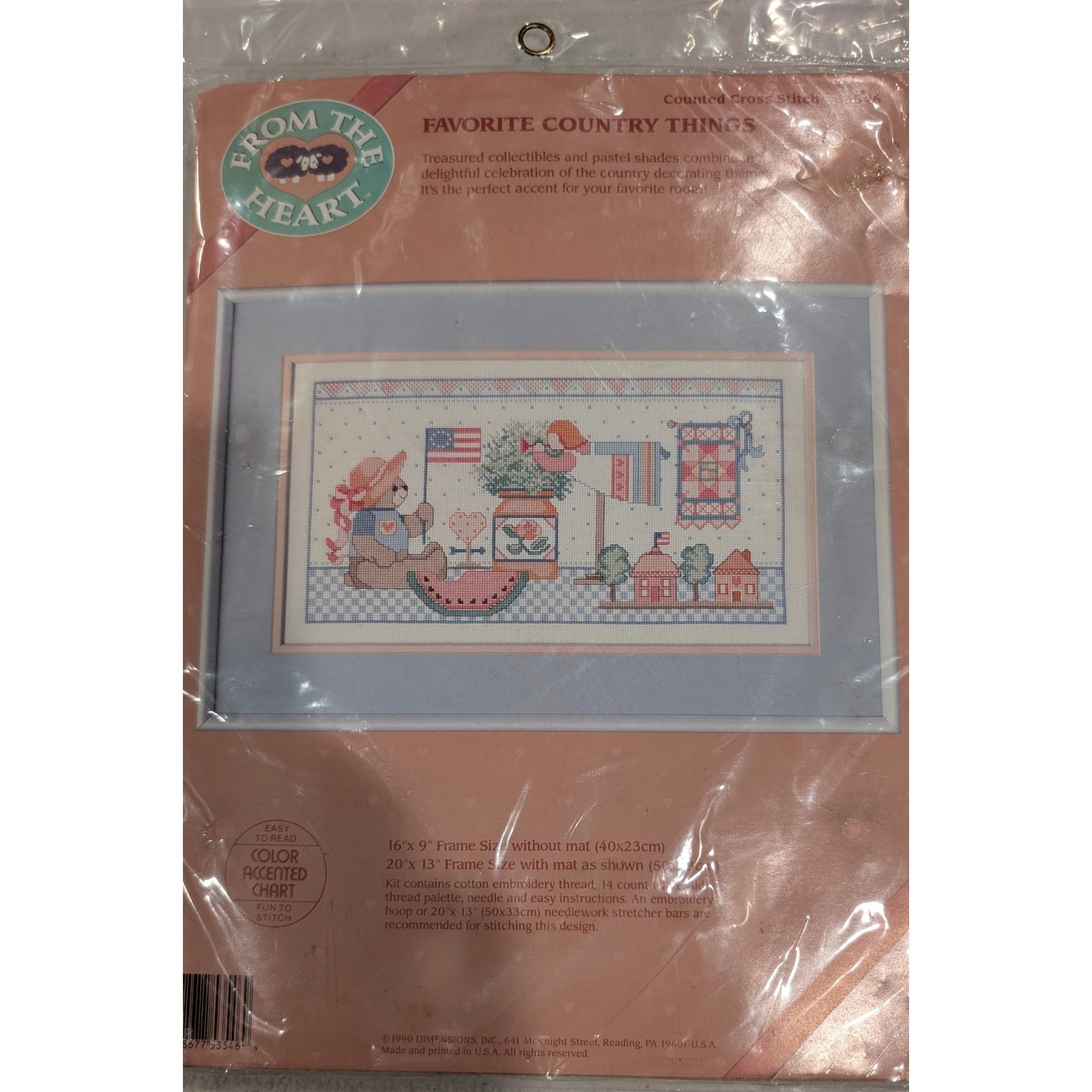 Dimensions Favorite Country Things Cross Stitch Kit Vintage 1990 NIP - 1099