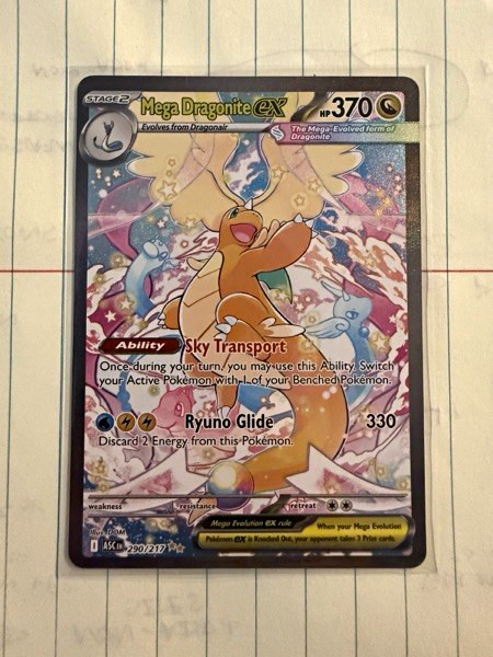 Mega Dragonite ex 290/217 Special Illustration Rare Holo Full Art Mega Dragonite ex 290/217 Special Illustration Rare Holo Full Art
