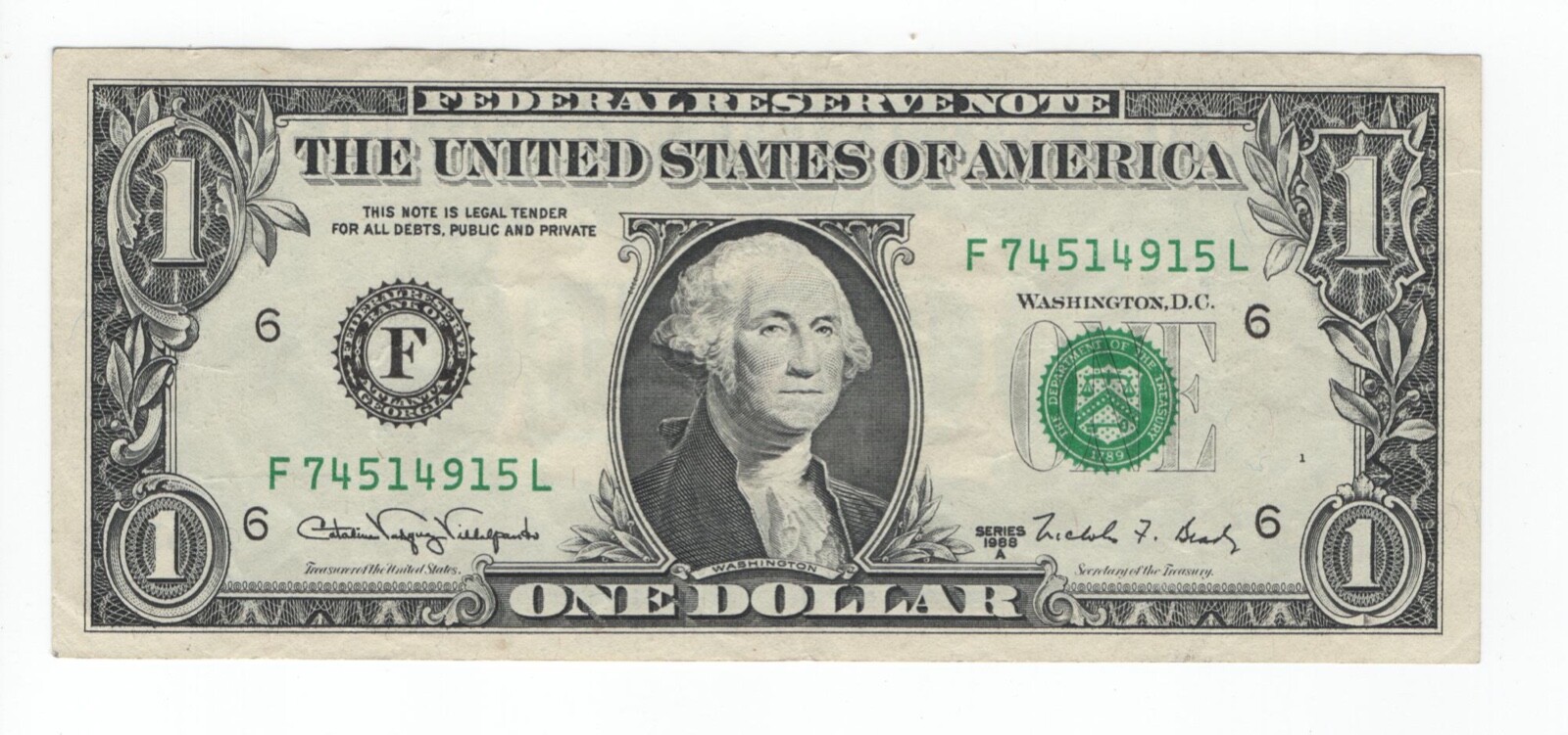 $1 1988A Web Press Experimental 1/1 - FRN - fr.1917F - FL block - Run 12
