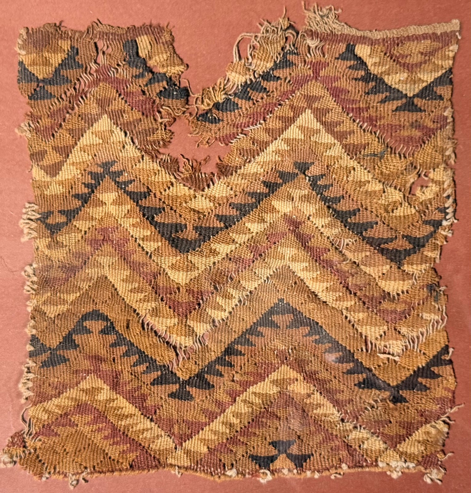 Framed Pre-Columbian Embroidered Textile Peru Chancay or Chimu Nazca Wari