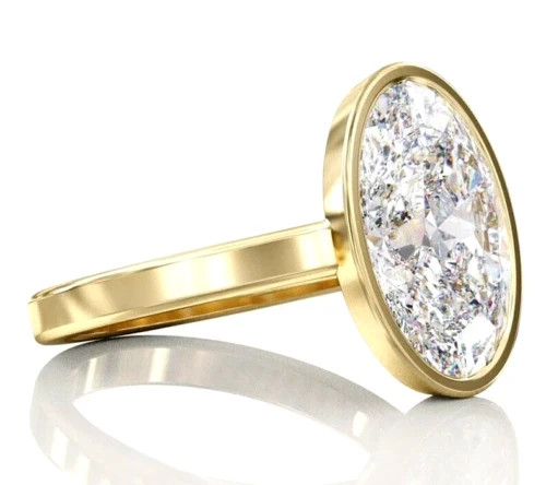 6.50 Ct Certified Oval Cut White Diamond Ring-FREE Diamond Studs