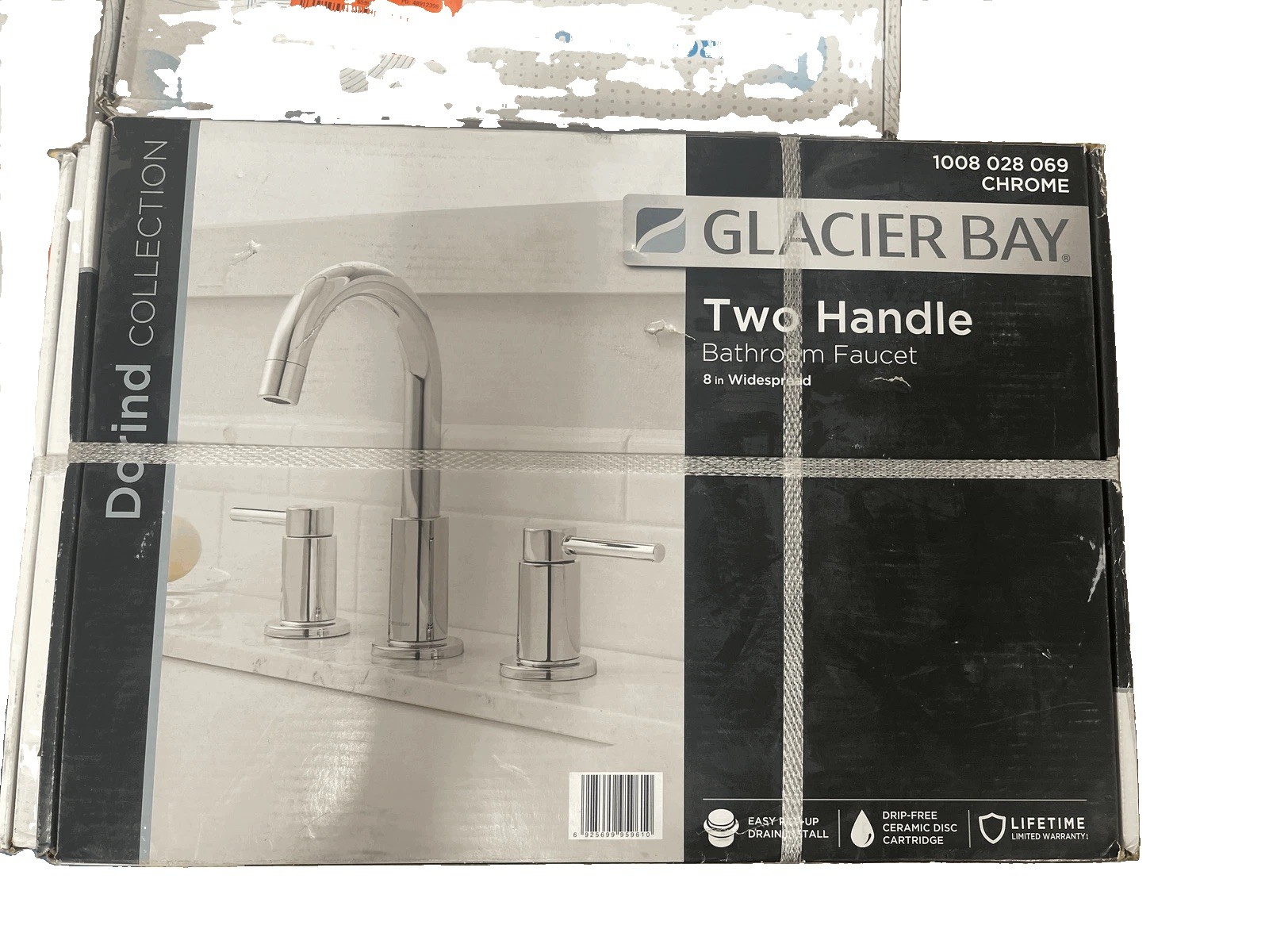 Glacier Bay 8 in. Widespread Double-Handle High-Arc Faucet w/ Polished Chrome