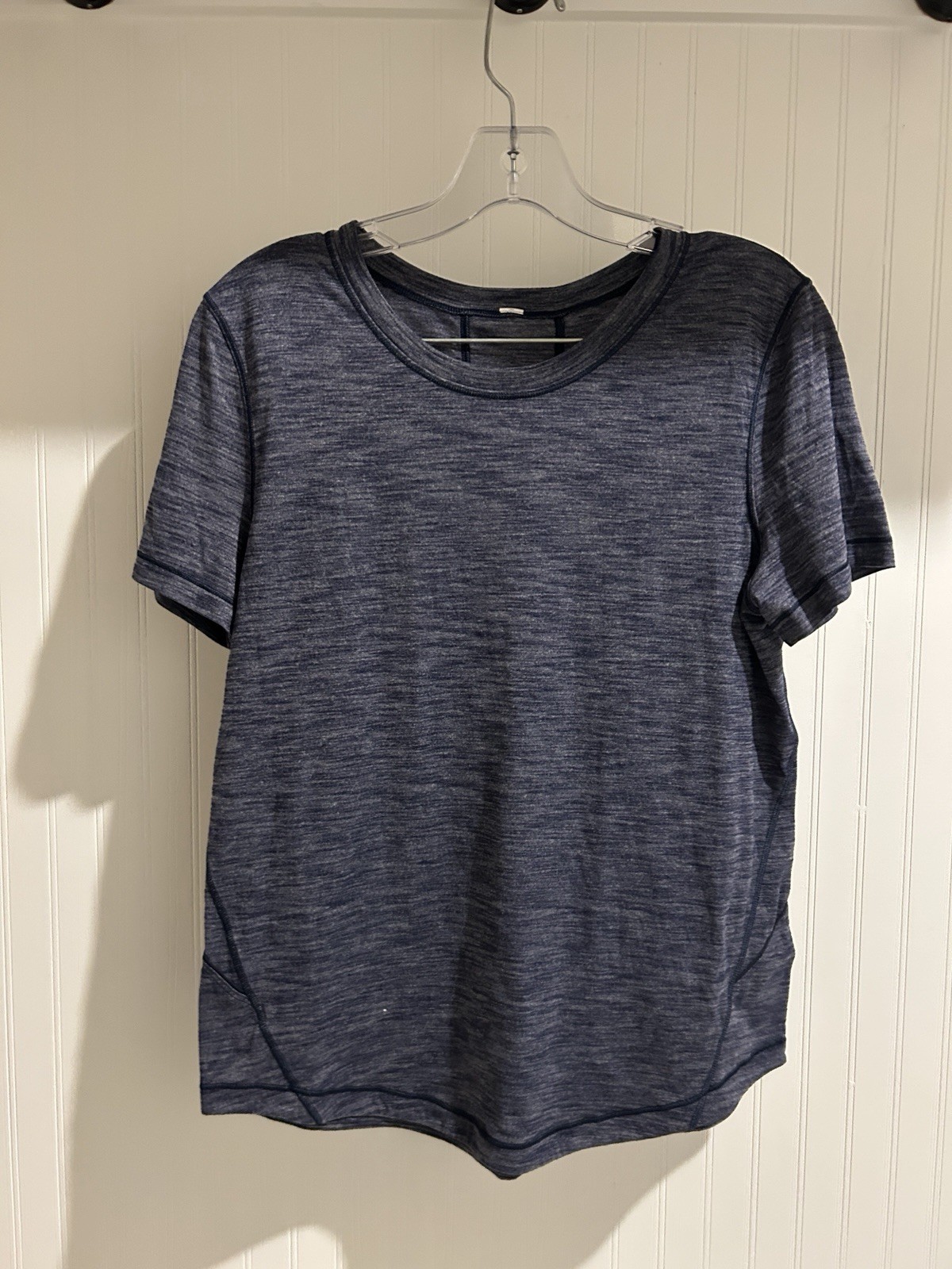 Lululemon Love Crew Short Sleeve T-Shirt Blue Gray Curved Hem Medium