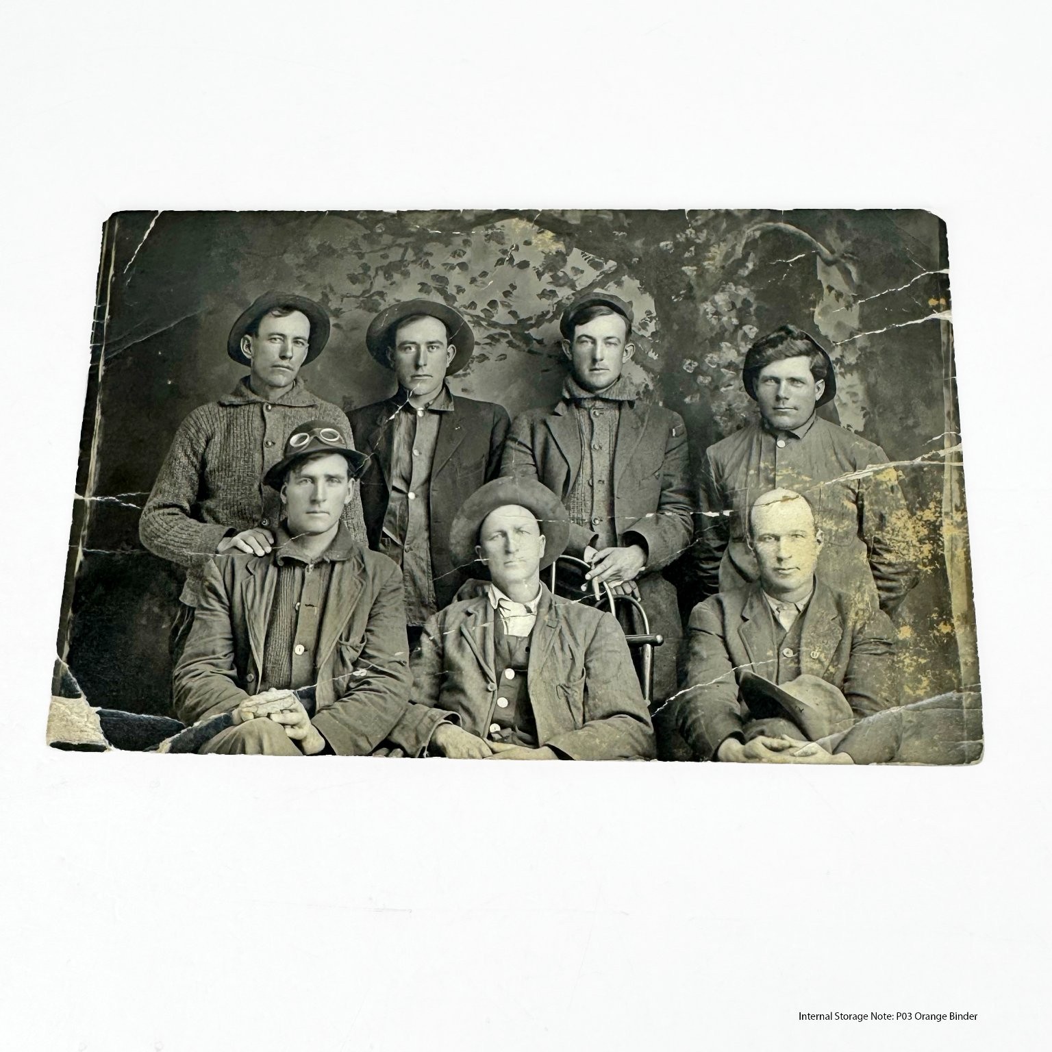 Antique RPPC Photograph 8 Men Group Portrait Hats Miners Railroad Chicago