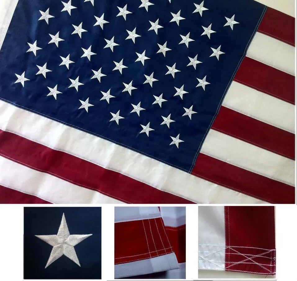6x10 FT Deluxe HandSewn Windstrong US American Flag Commercial Polyester Made
