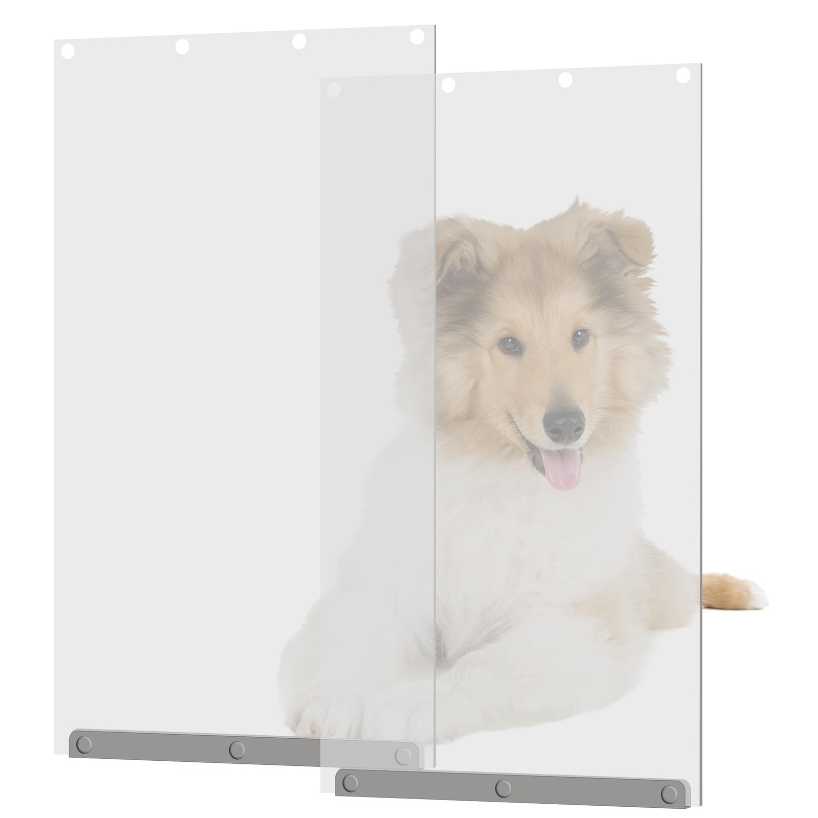 TonGass (2-Pack) Transparent Dog Door Flap Large, Transparent/Clear