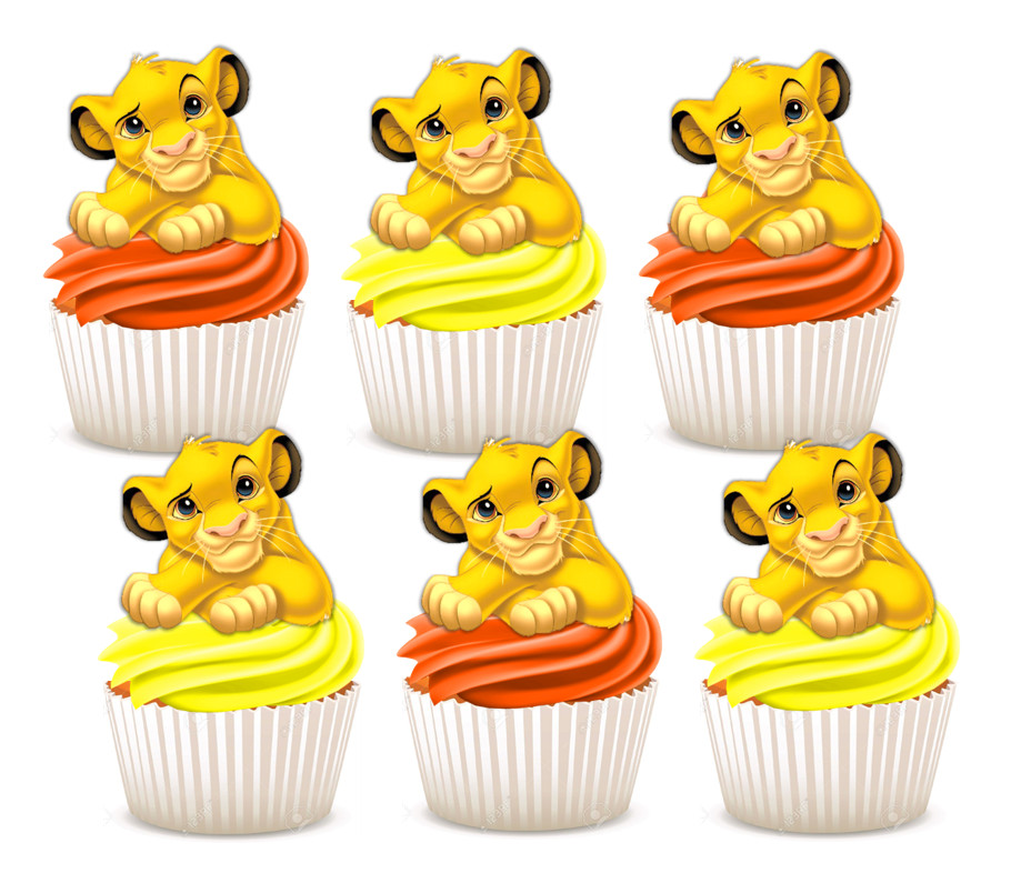 12x EDIBLE Simba Lion King Wafer Cupcake Cake Toppers Images Decorations (uncut)