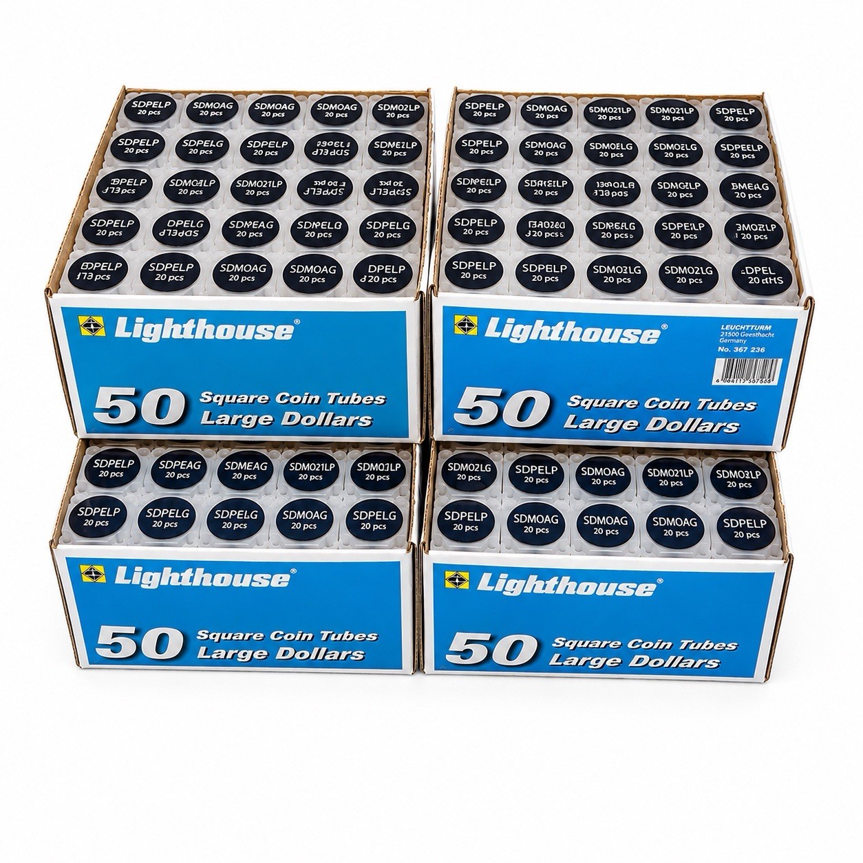 Box of 50 Lighthouse Tubes for Morgan/Peace/Eisenhower-size dollar 38mm Box of 50 Lighthouse Tubes for Morgan/Peace/Eisenhower-size dollar 38mm