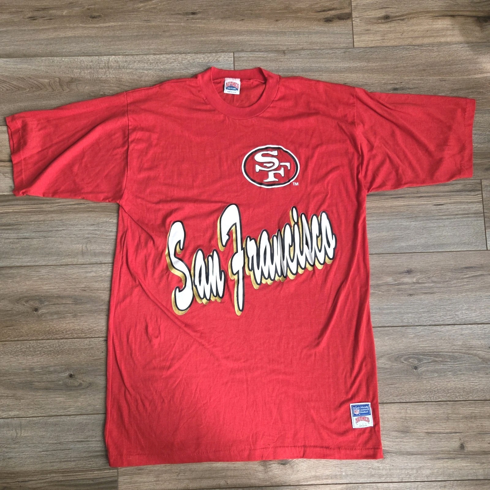 Vintage San Francisco 49ers Nightshirt Single Stitch One Size Nutmeg Made in USA