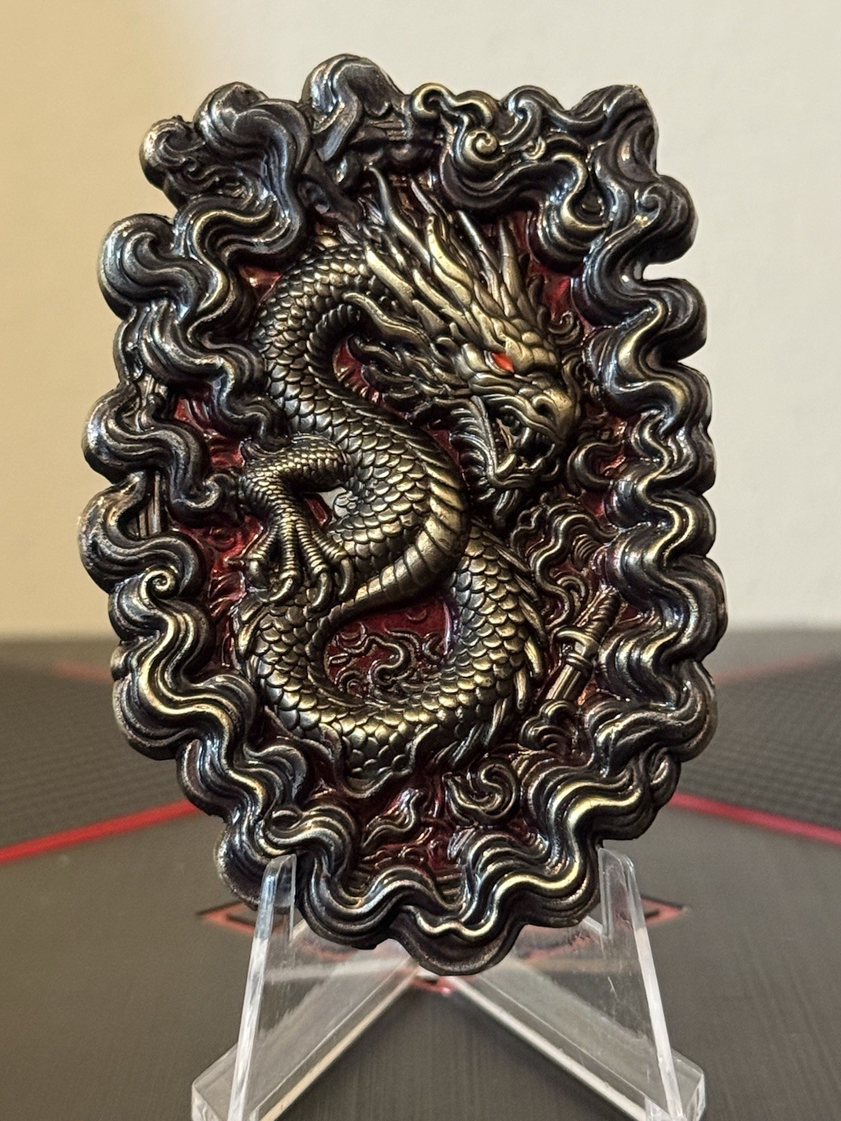 Narco Chasing The Dragon Brass Variant Challenge Coin. 3” Tall Police Narco Chasing The Dragon Brass Variant Challenge Coin. 3” Tall Police