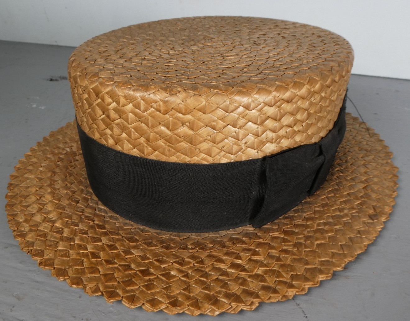 Vintage Popularity Hats Straw Boater Gondolier Quartet Hat Early Handwoven Vintage Popularity Hats Straw Boater Gondolier Quartet Hat Early Handwoven