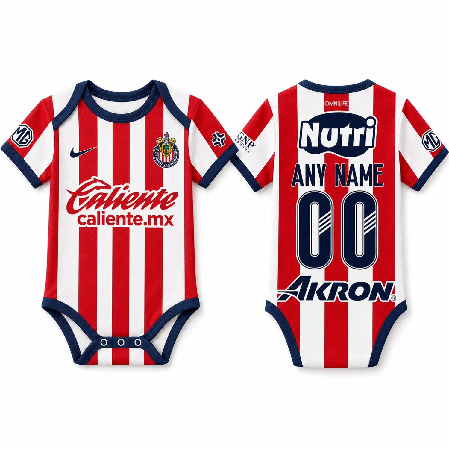 Personalized LIGA MX Chivas Guadalajara Baby Jsy Bodysuit 2026 Home Baby Gift