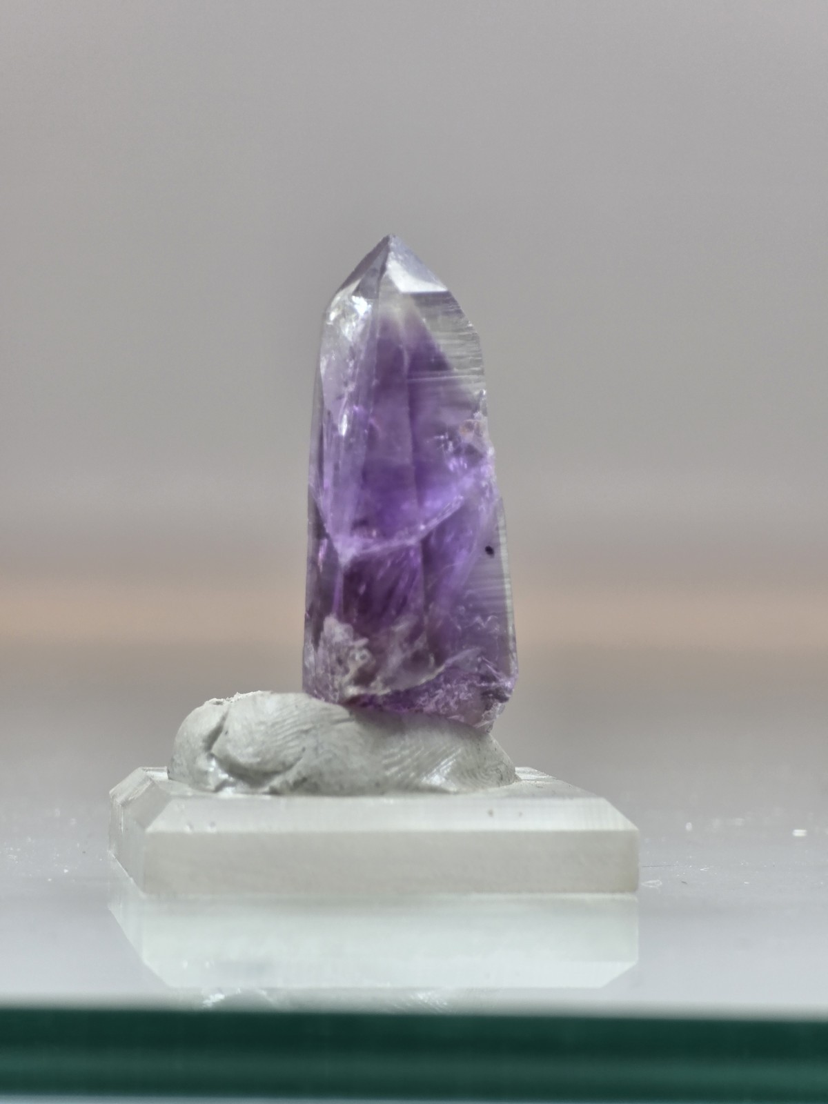 Deep Purple Zoned Guerrero Amethyst Crystal Phantom Elongated Point Mexico Old