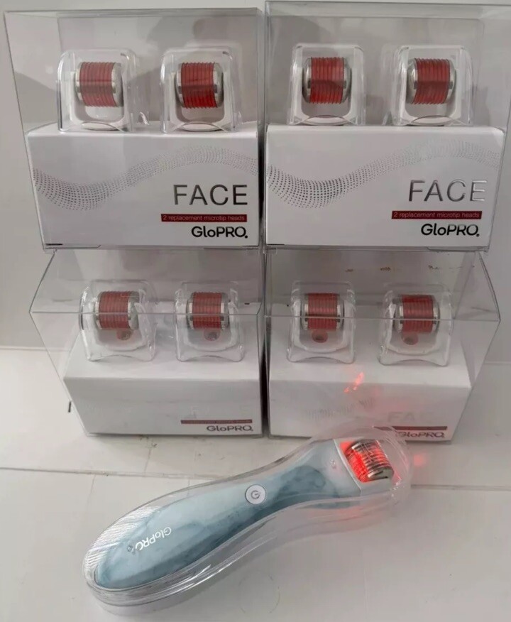 BeautyBio GloPRO® Micro Regeneration Facial Tool W/Battery & Face Heads 4X2 8pcs