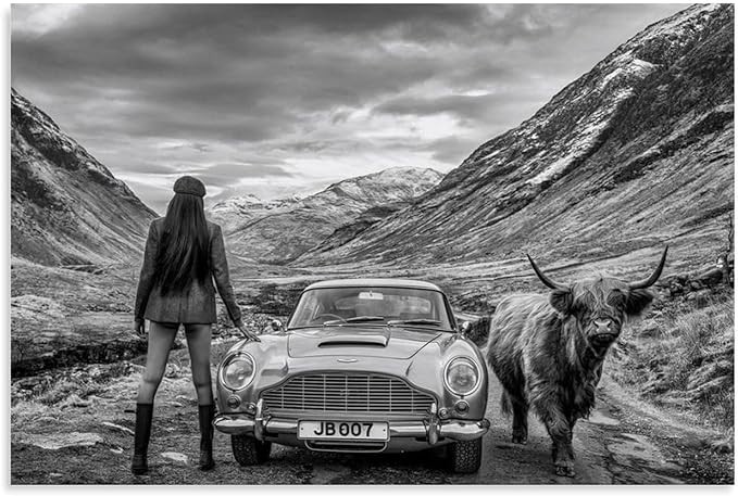 David Yarrow Photography Poster, Black White Art, Bedroom Office Decor 24x36