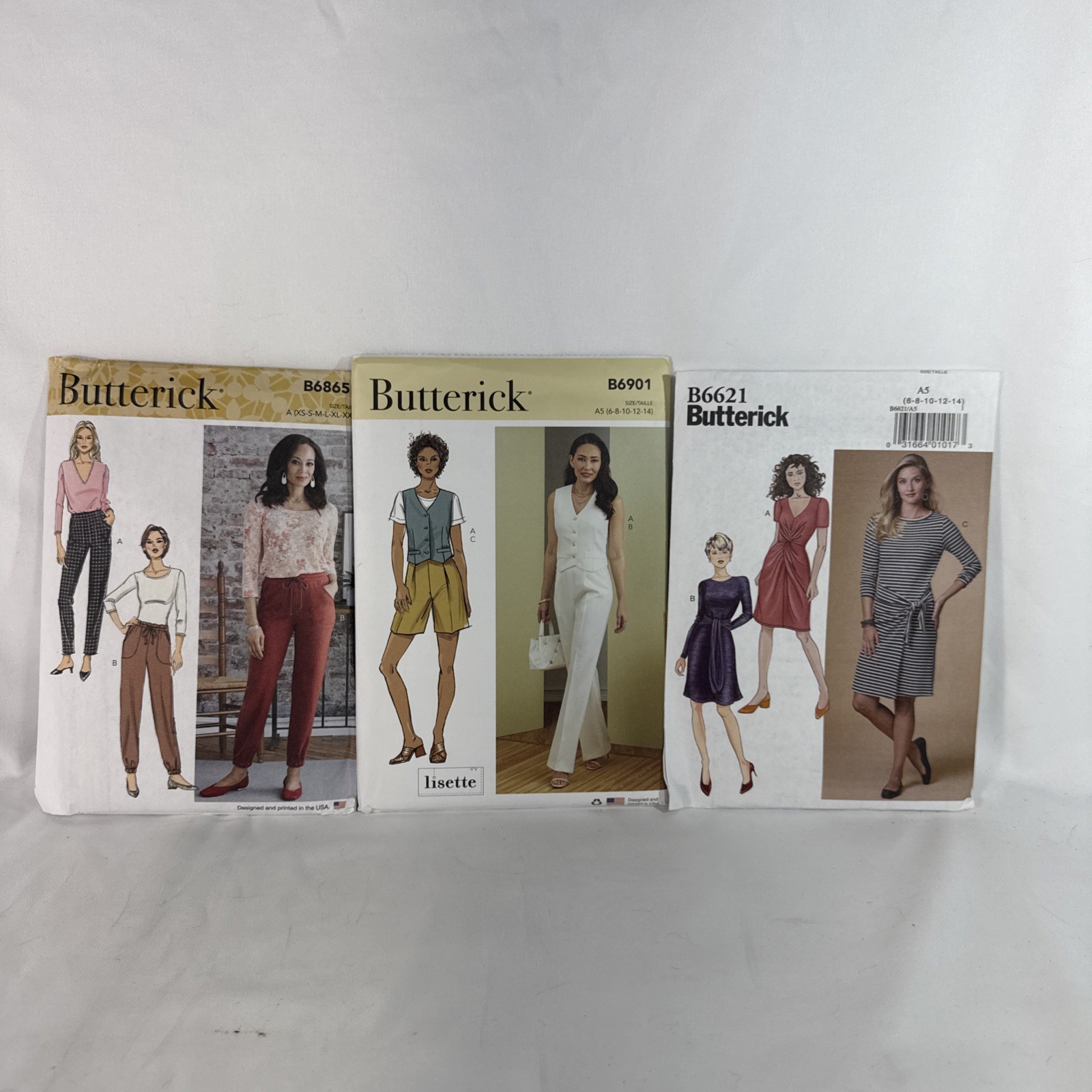 Butterick sewing patterns B6865,B6901,B6621 Butterick sewing patterns B6865,B6901,B6621