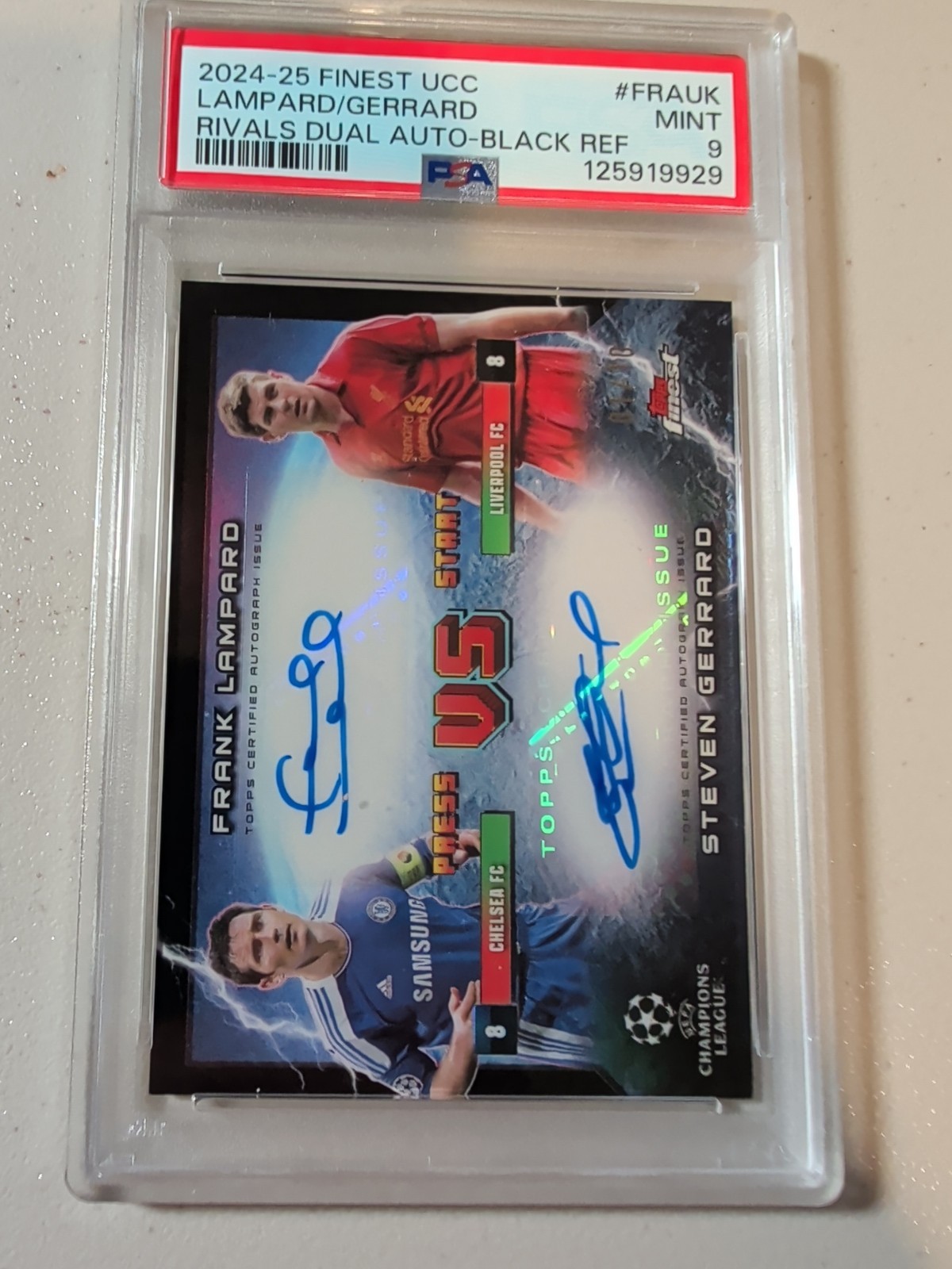 2024-25 Finest UCC Dual Rivals Lampard Gerrard Black Dual Auto 1/10 PSA 9