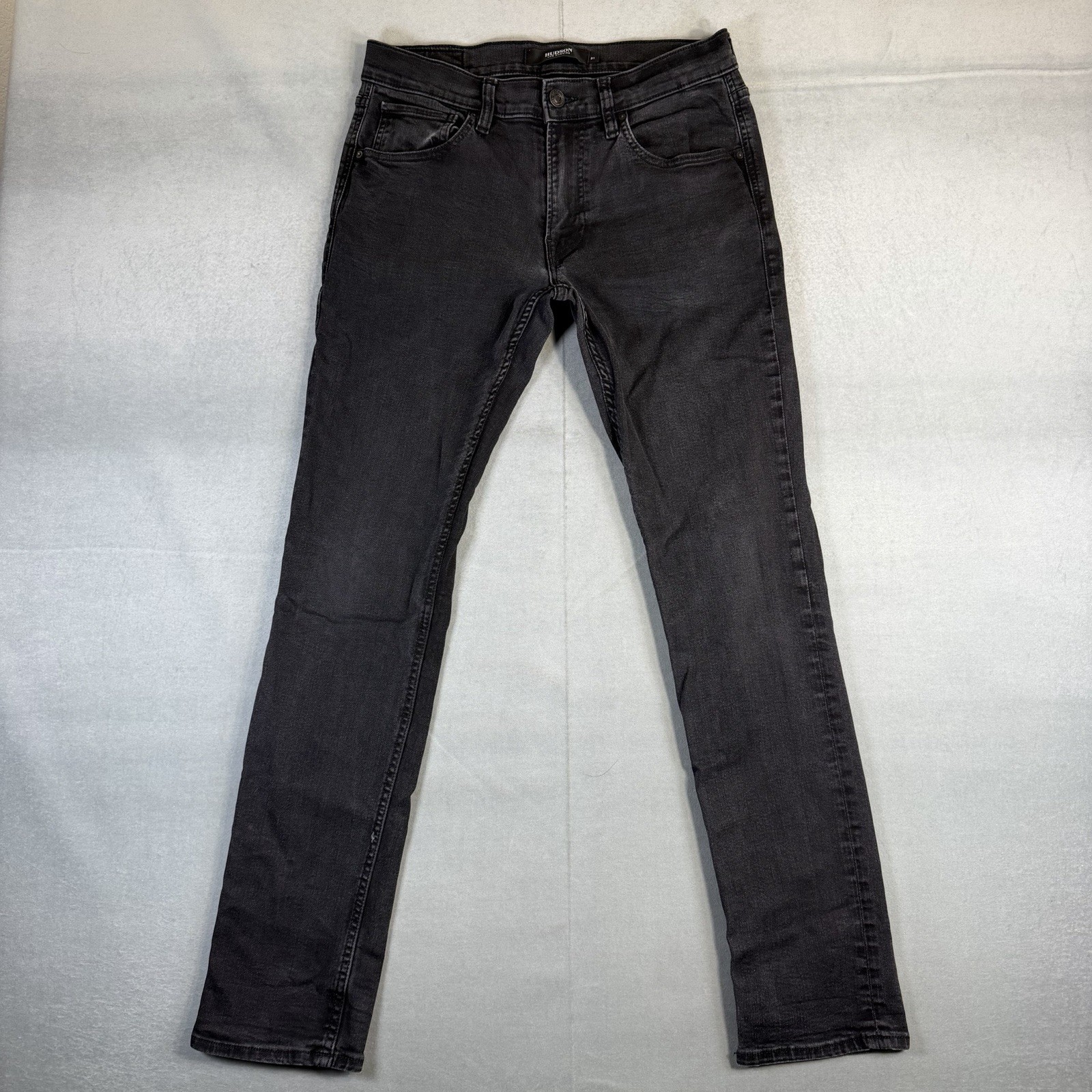 Hudson Blake Slim Straight Jeans Men\'s 31 Black Dark Wash Denim Hudson Blake Slim Straight Jeans Men\'s 31 Black Dark Wash Denim