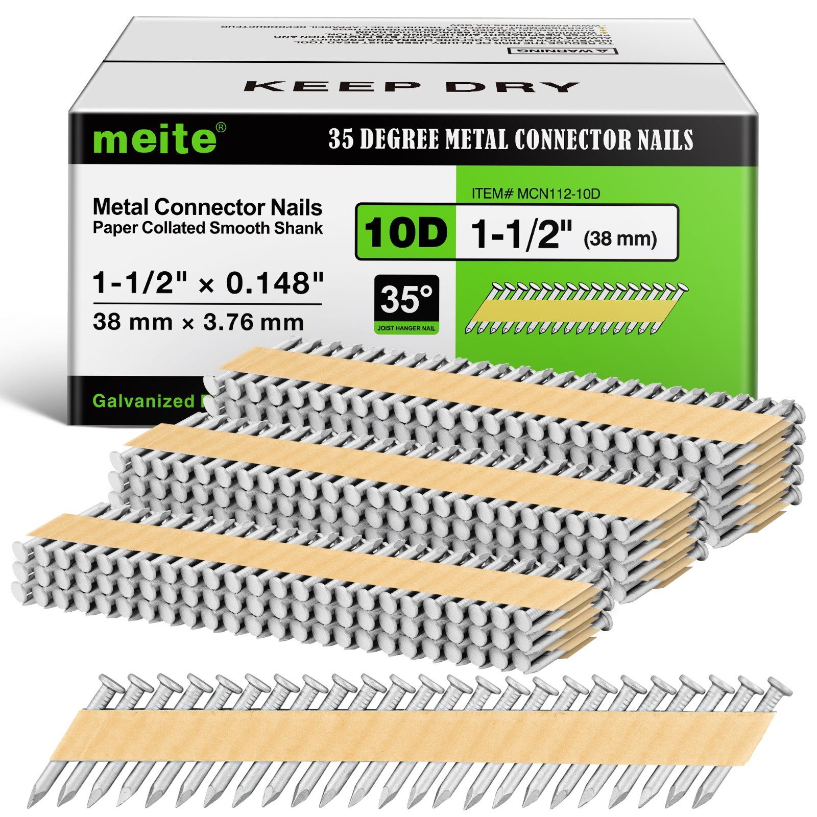 2000 Counts meite Metal Connector Nails 1-1/2\