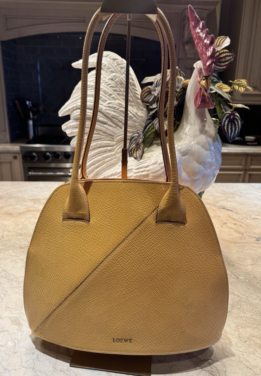 Vintage Loewe Yellow Dome Shoulder Bag with Gold Hardware Vintage Loewe Yellow Dome Shoulder Bag with Gold Hardware