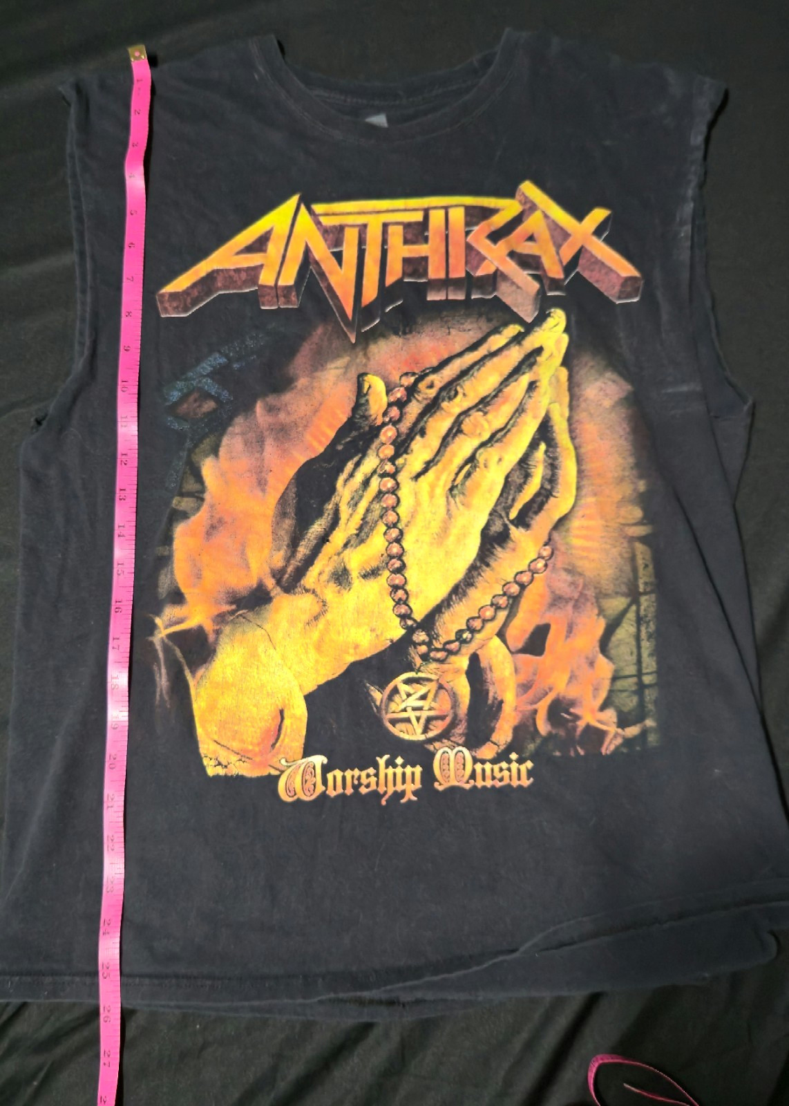 Anthrax Worship Music 2011-2012 World Tour Sleeveless T-Shirt Black L/G