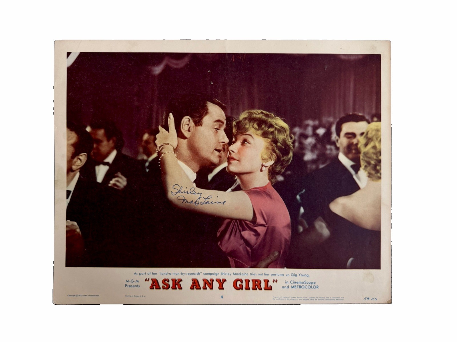Vintage 1959 Ask Any Girl Lobby Card Shirley MacLaine Gig Young MGM Photo #4