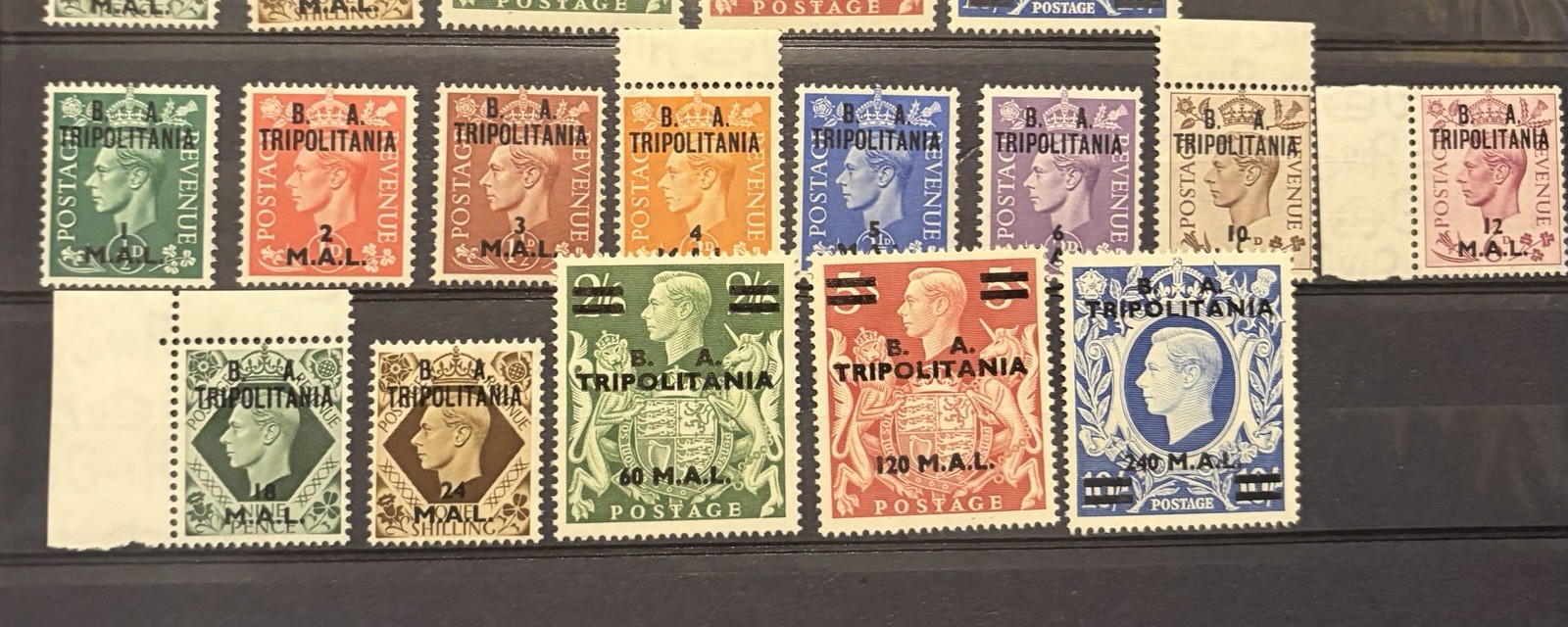 BA Tripolitania KGVI 1950 Set Unmounted Mint Cat £140 SG T14 - T26