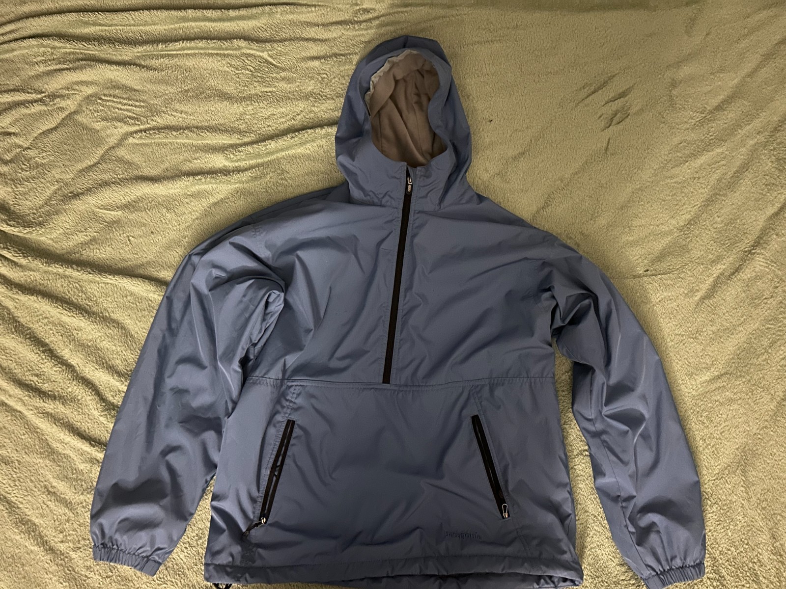 Patagonia Shelled Micro D-Luxe Pullover Jacket Half Zip Anorak Fleece Blue Men\'s