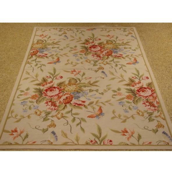 4x6 Authentic Hand-knotted French Aubusson Rug S10-1086