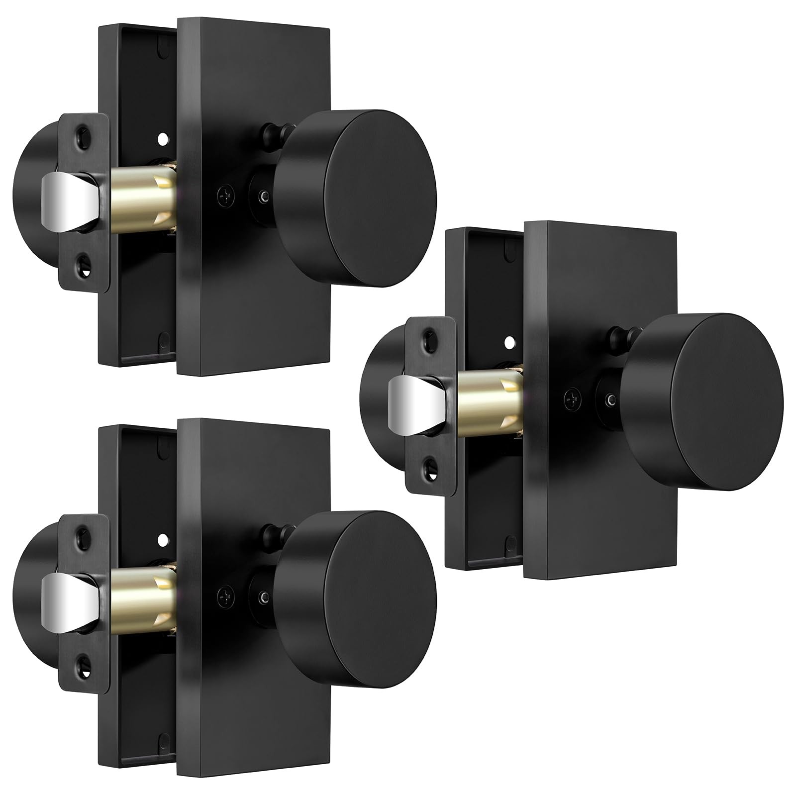 Calzibeno 3 Pack Black Privacy Door Knob for Bedroom Bathroom Calzibeno 3 Pack Black Privacy Door Knob for Bedroom Bathroom