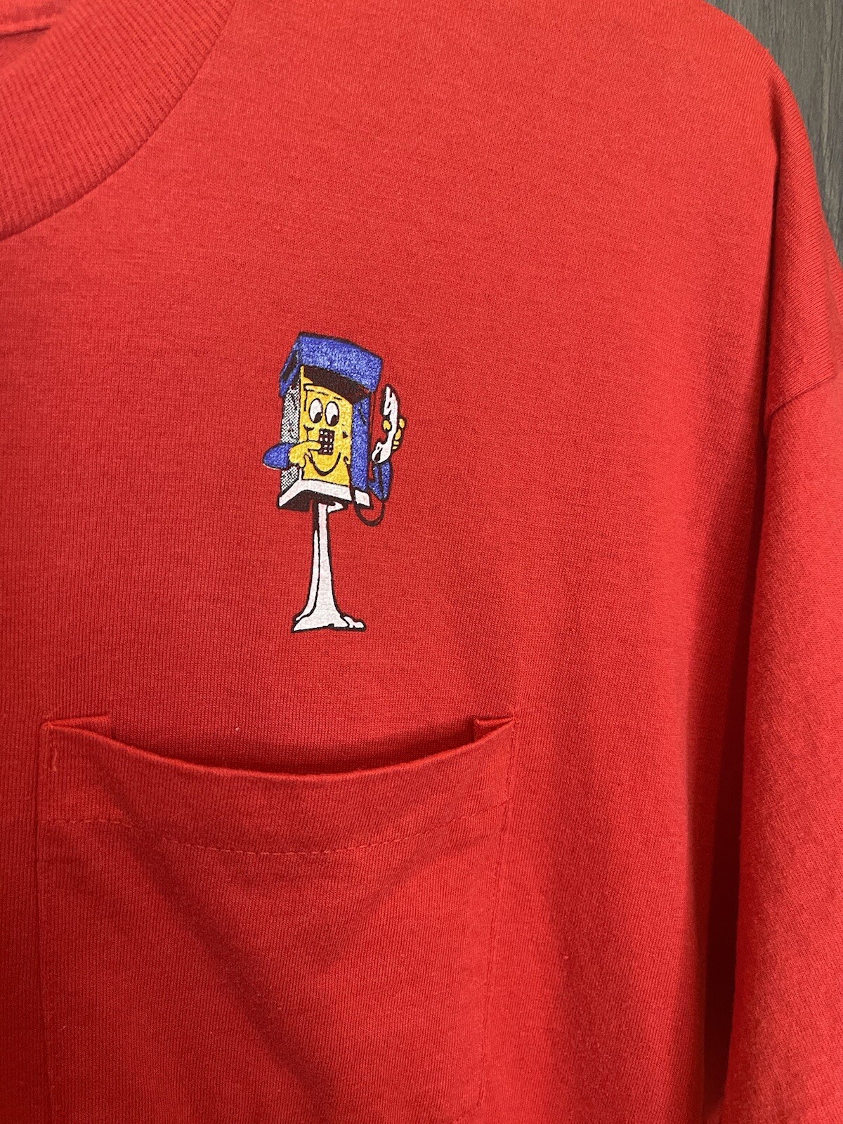 Vintage Ameritech Pocket T-Shirt Adult XL Red Embroidered Logo