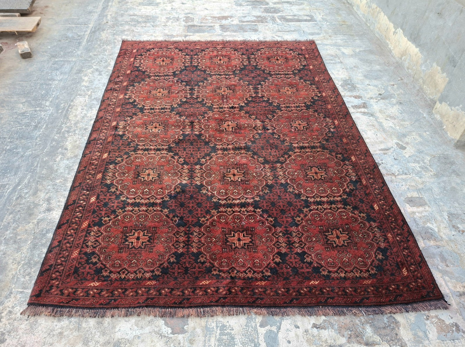 Turkmeni saruki Tribal rug handmade Afghan vintage antique rug 181×126 cm