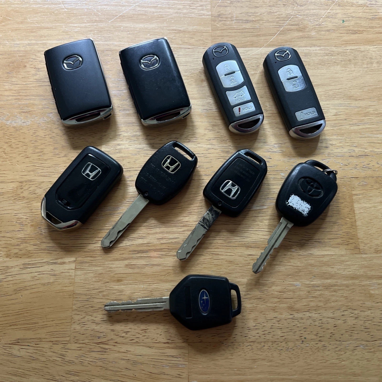 Wholesale Lot of 9 OEM Keyless Entry Remotes Mazda Honda Toyota Subaru GUC