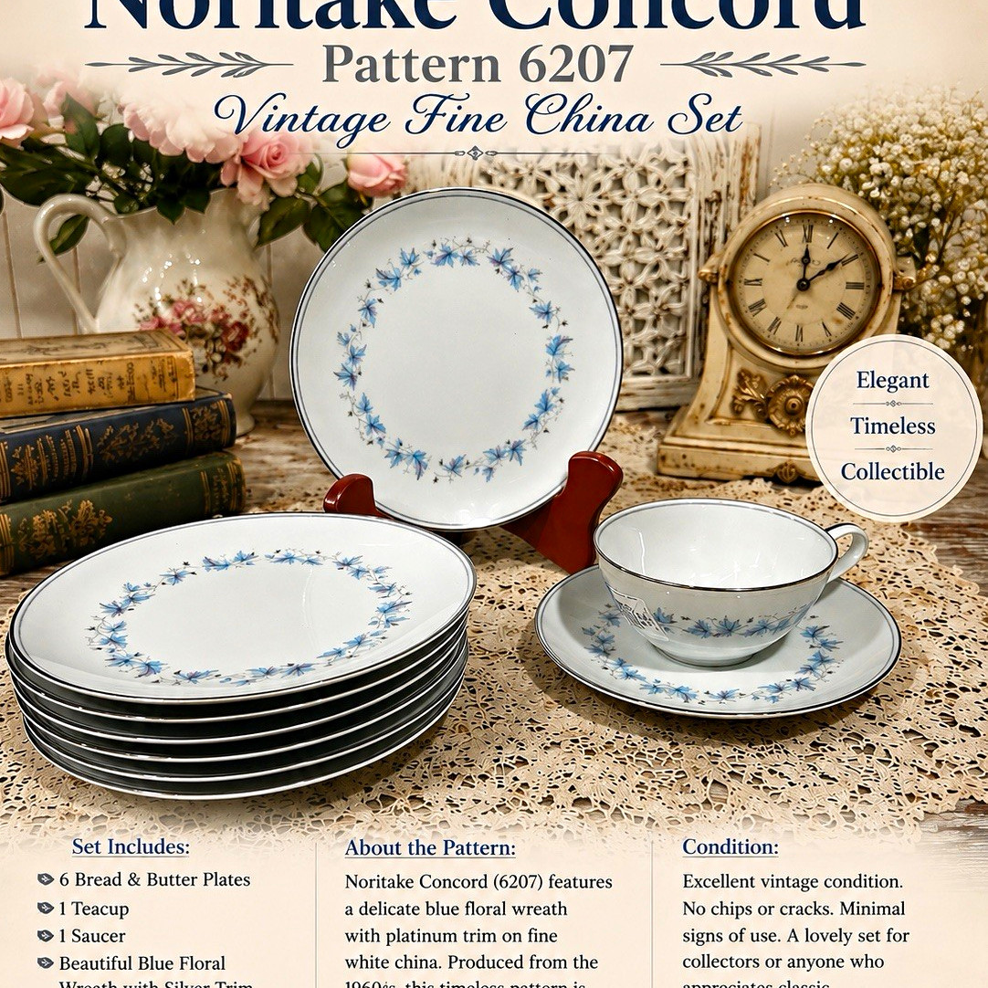 Noritake Concord 6207 Fine China Floral Dinner Set Cup Saucer Bread Plate Noritake Concord 6207 Fine China Floral Dinner Set Cup Saucer Bread Plate