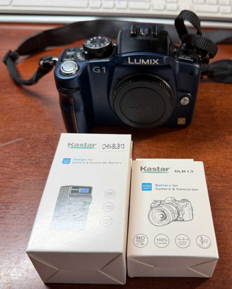 Panasonic Lumix DMC-G1 Blue Body 12.1MP + New Kastar Battery Charger Strap