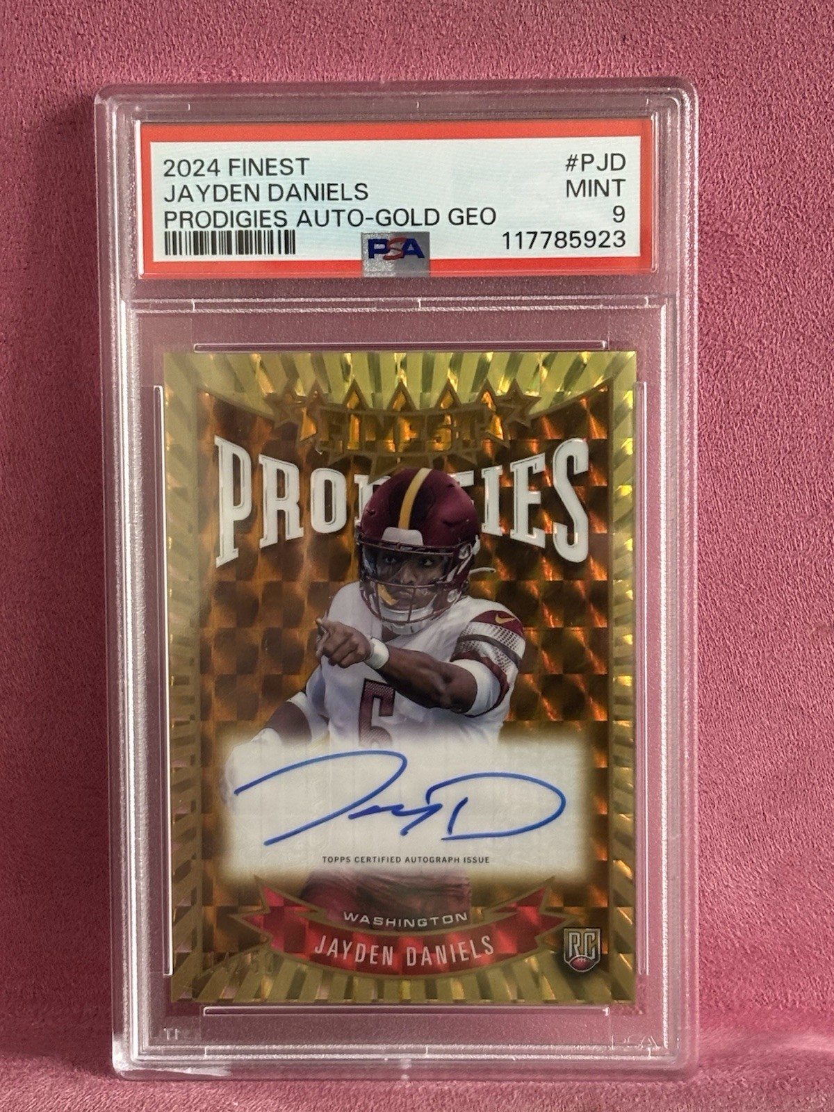 2024 Topps Finest - Prodigies Autographs Jayden Daniels #P-JD 14/50 Gold PSA 9
