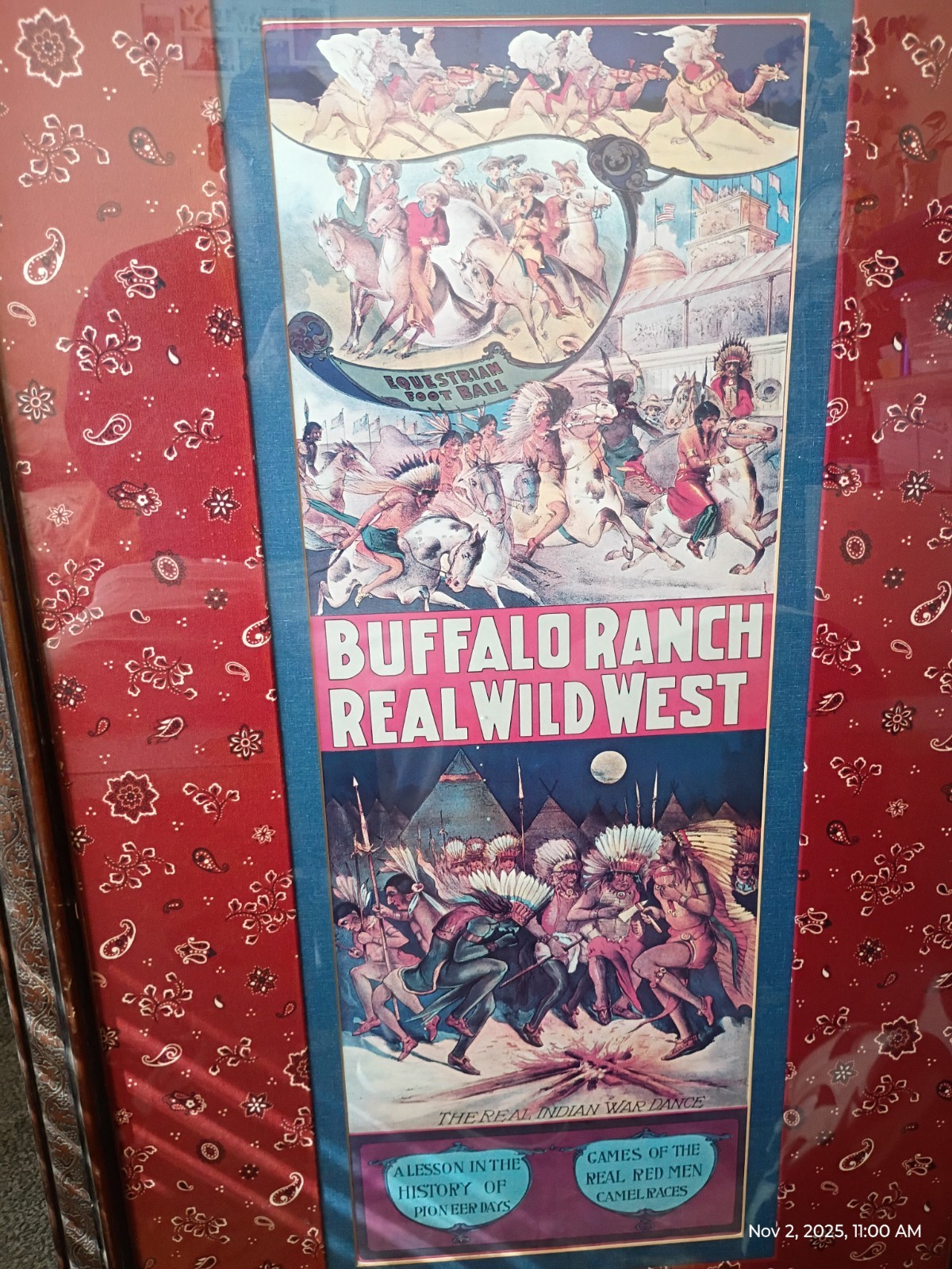 Vintage Wild West Show Poster Buffalo Ranch Real Wild West Detail + Ships Free Vintage Wild West Show Poster Buffalo Ranch Real Wild West Detail + Ships Free