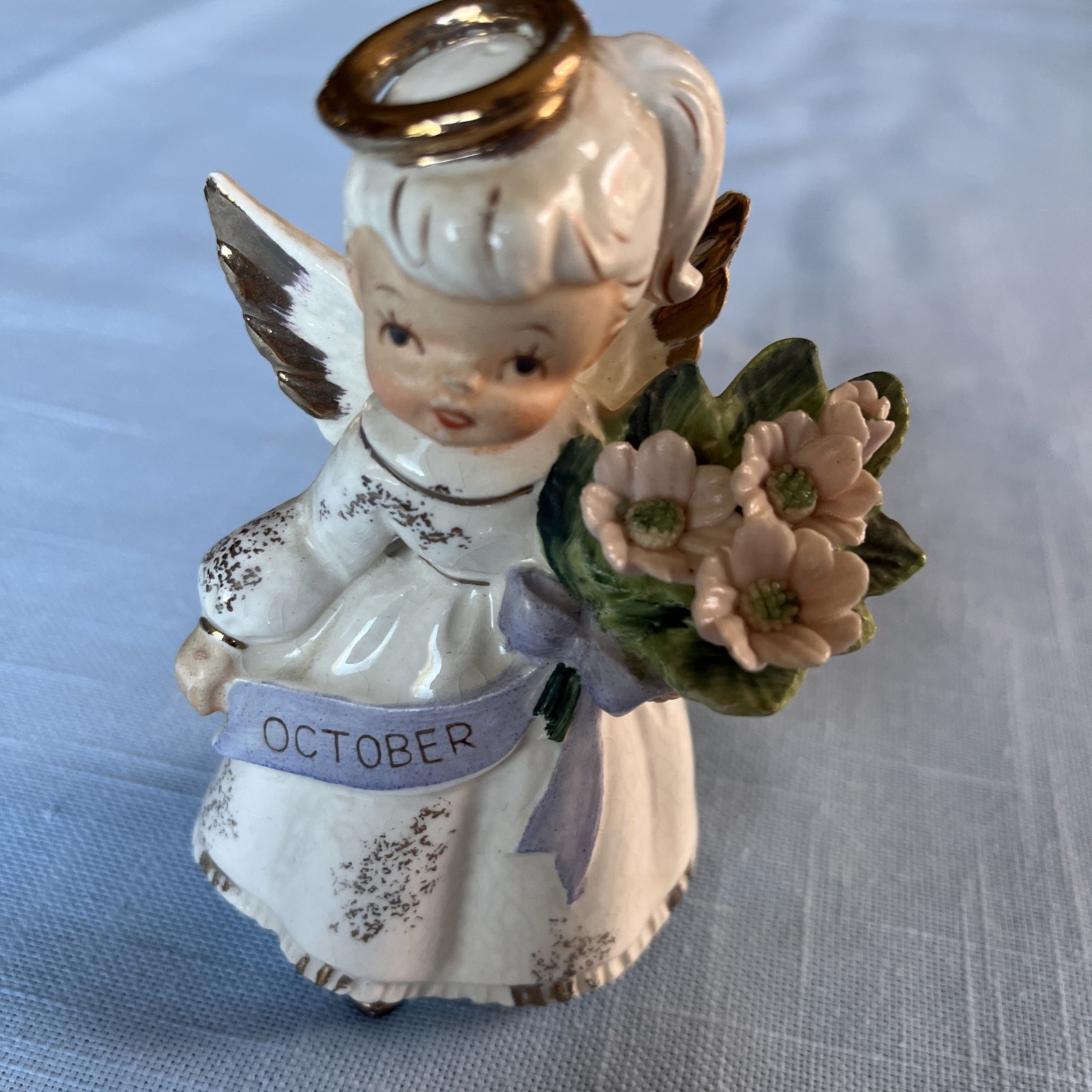Vintage 1961 Kelvin Exclusives October Birthday Angel Figurine C-230 Japan