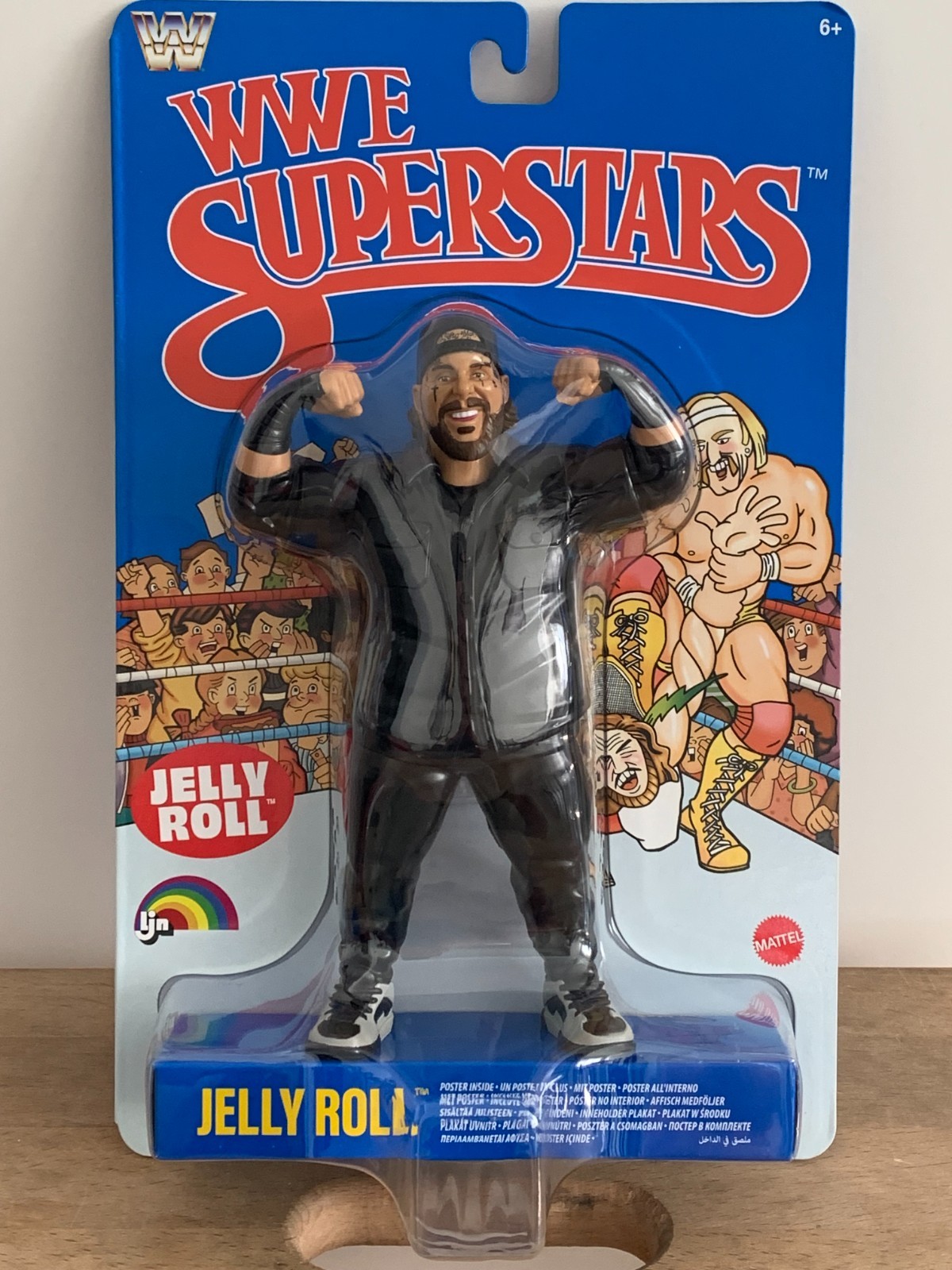 WWE LJN Jelly Roll Action Figure Blue Card Superstars Wave 3 Wrestling NEW
