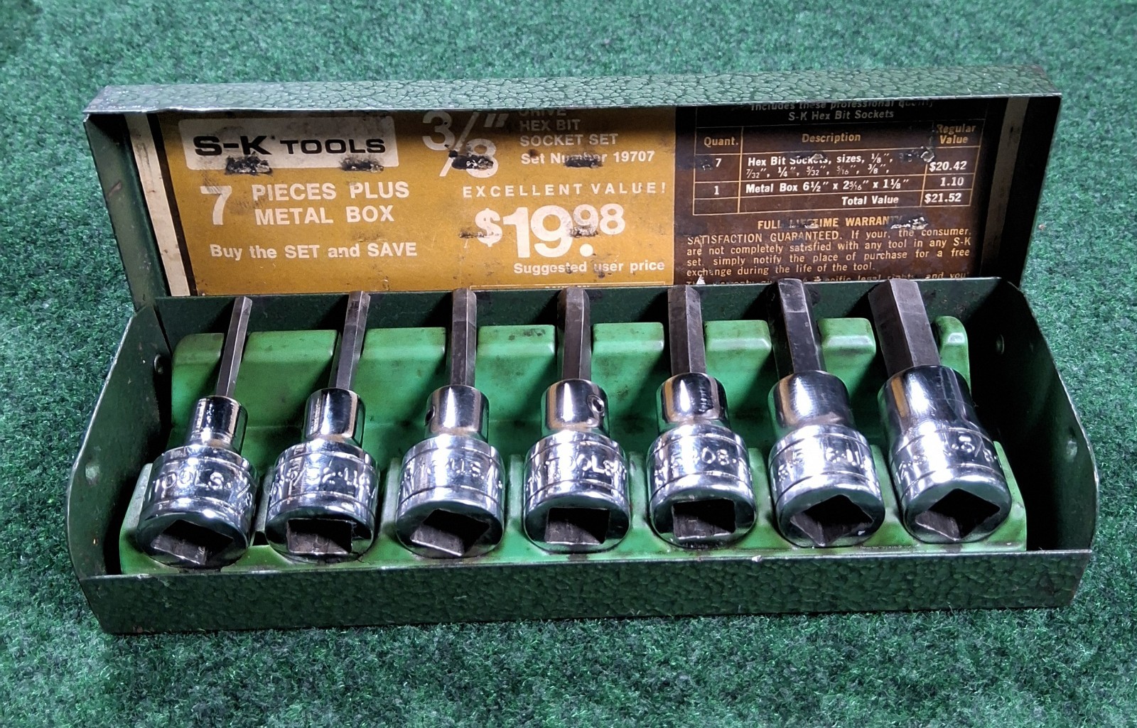 VINTAGE 7 Piece SK Tools 3/8 VINTAGE 7 Piece SK Tools 3/8