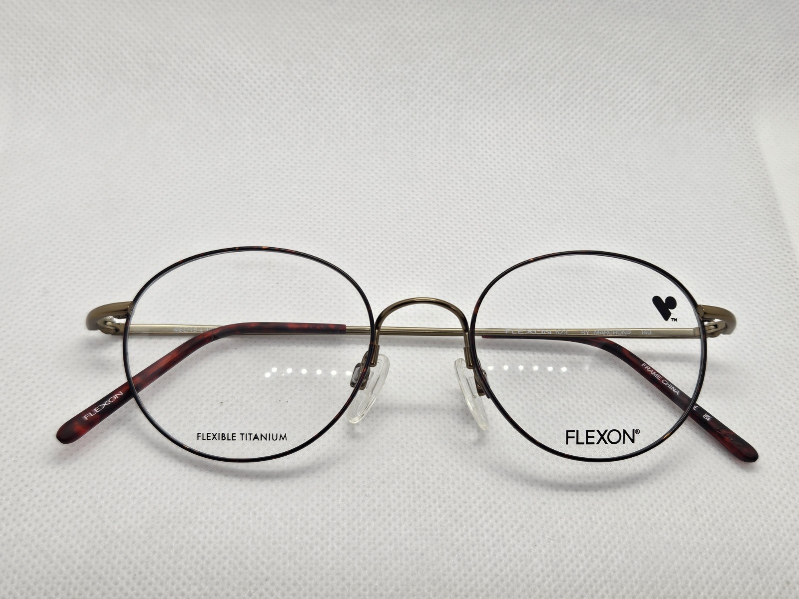 Flexon 623 Tortoise Bronze Round 46-19-135 Flexible Titanium Eyeglasses 