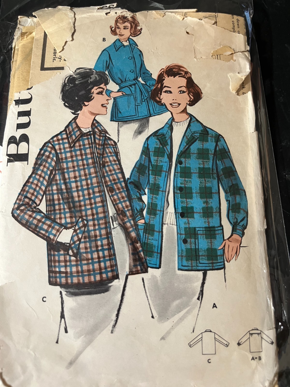 Vtg Butterick Sewing Pattern-#9549=Miss SZ 16, BUST 36-jacket CUT,COMPLETE RARE
