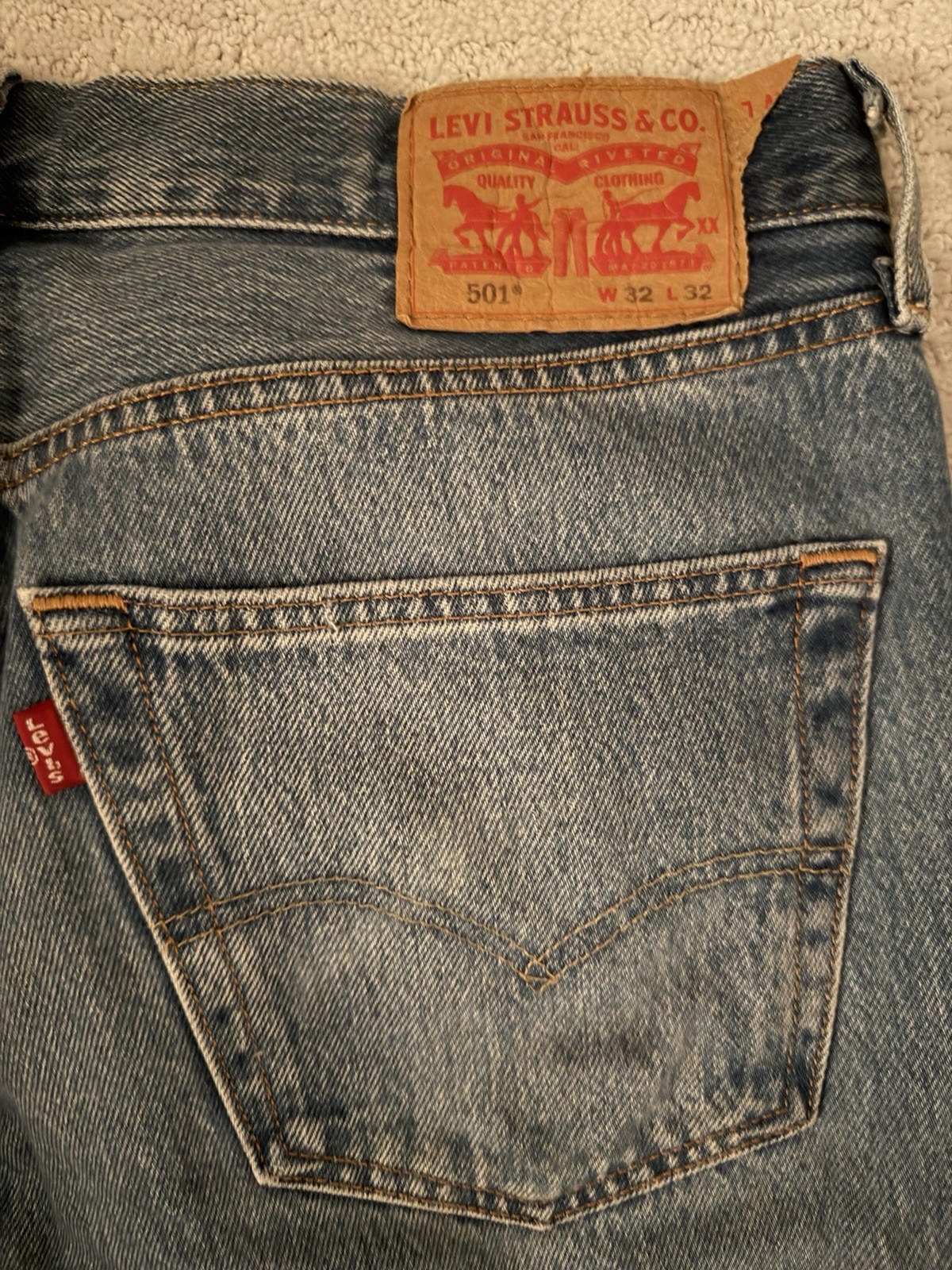 Levi\'s 501 Men\'s Jeans 32x32 Blue Denim Levi\'s 501 Men\'s Jeans 32x32 Blue Denim
