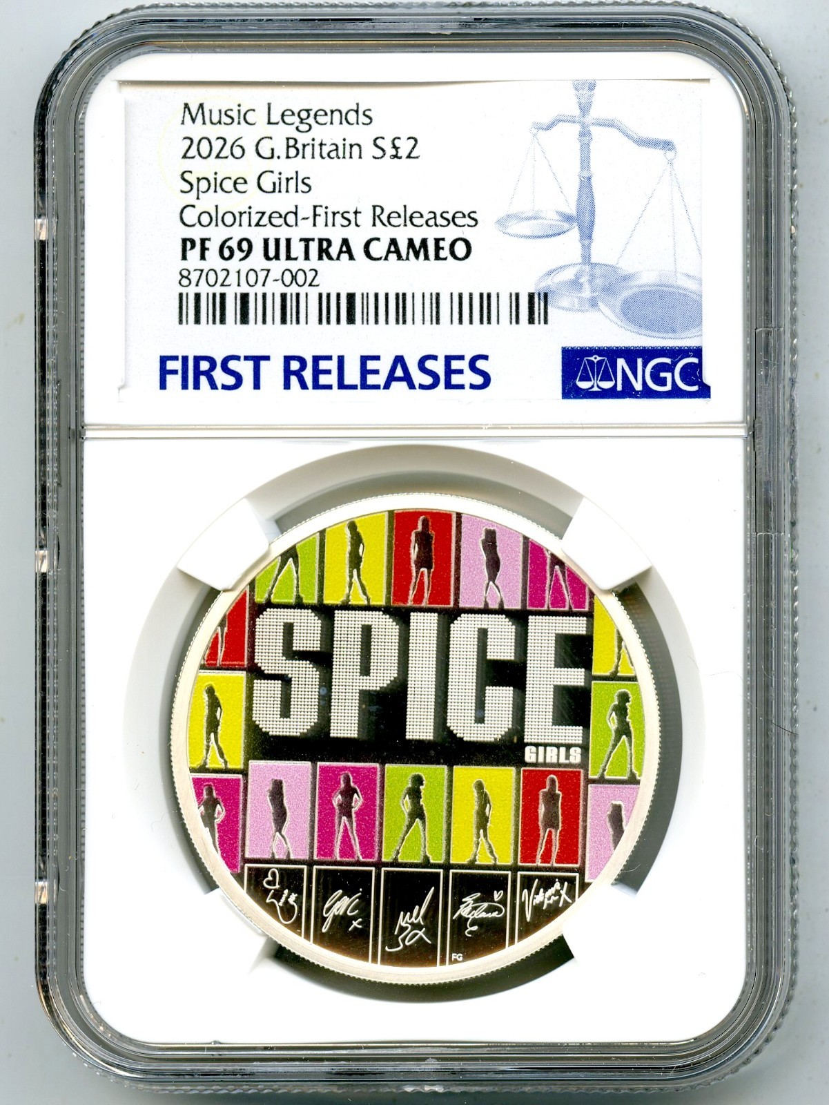 2026 2PD GB 1 OZ SILVER PROOF NGC PF69 UCAM SPICE GIRLS MUSIC LEGENDS - FR
