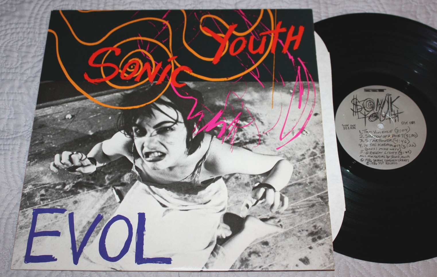 SONIC YOUTH - Evol  (Rare 1990 U.S. SST Vinyl LP + Insert)