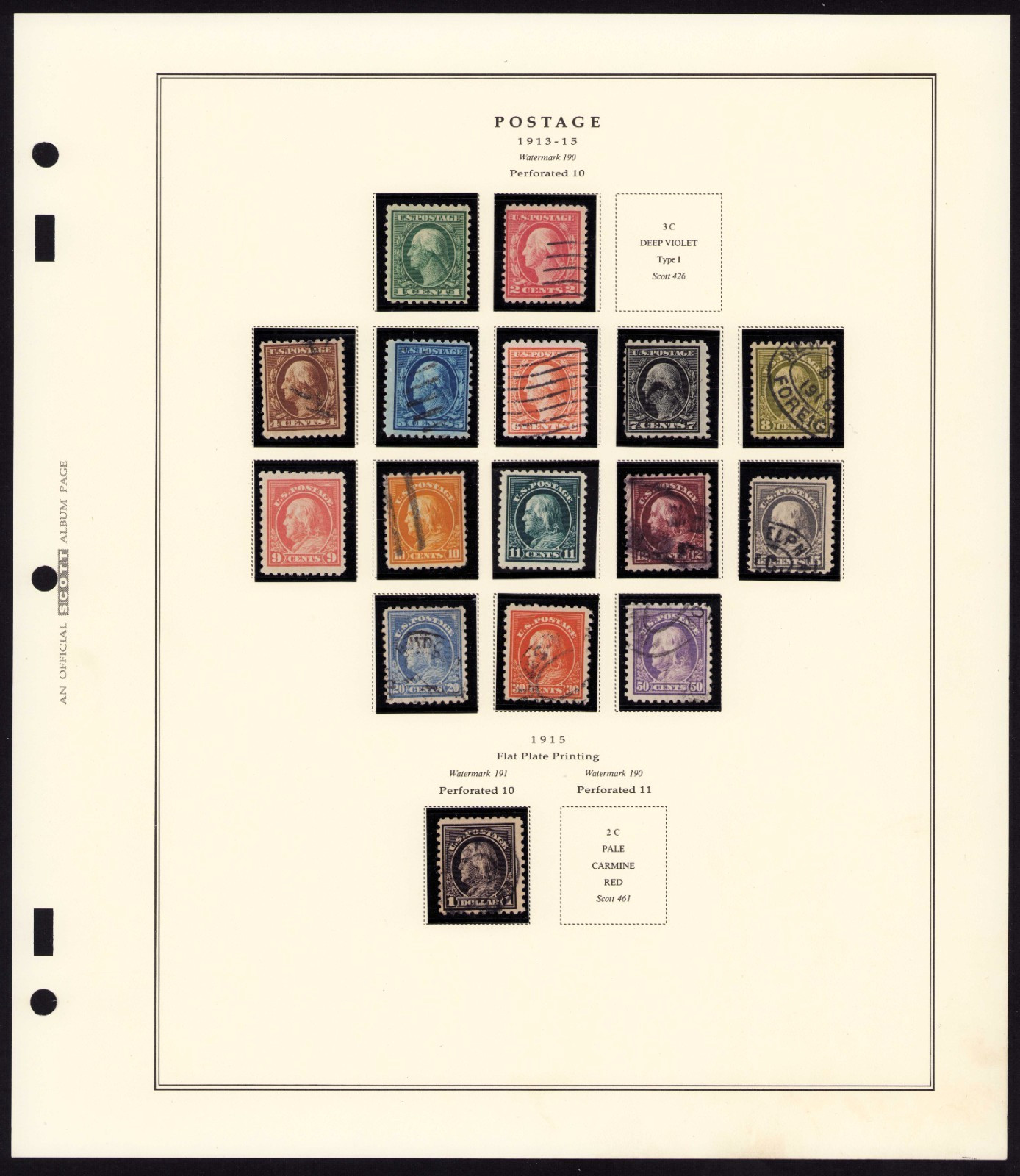 ALBUM READY US Definitive Stamps 1913 Sc 424~460 Mint & Used in Mounts cv$286 mg