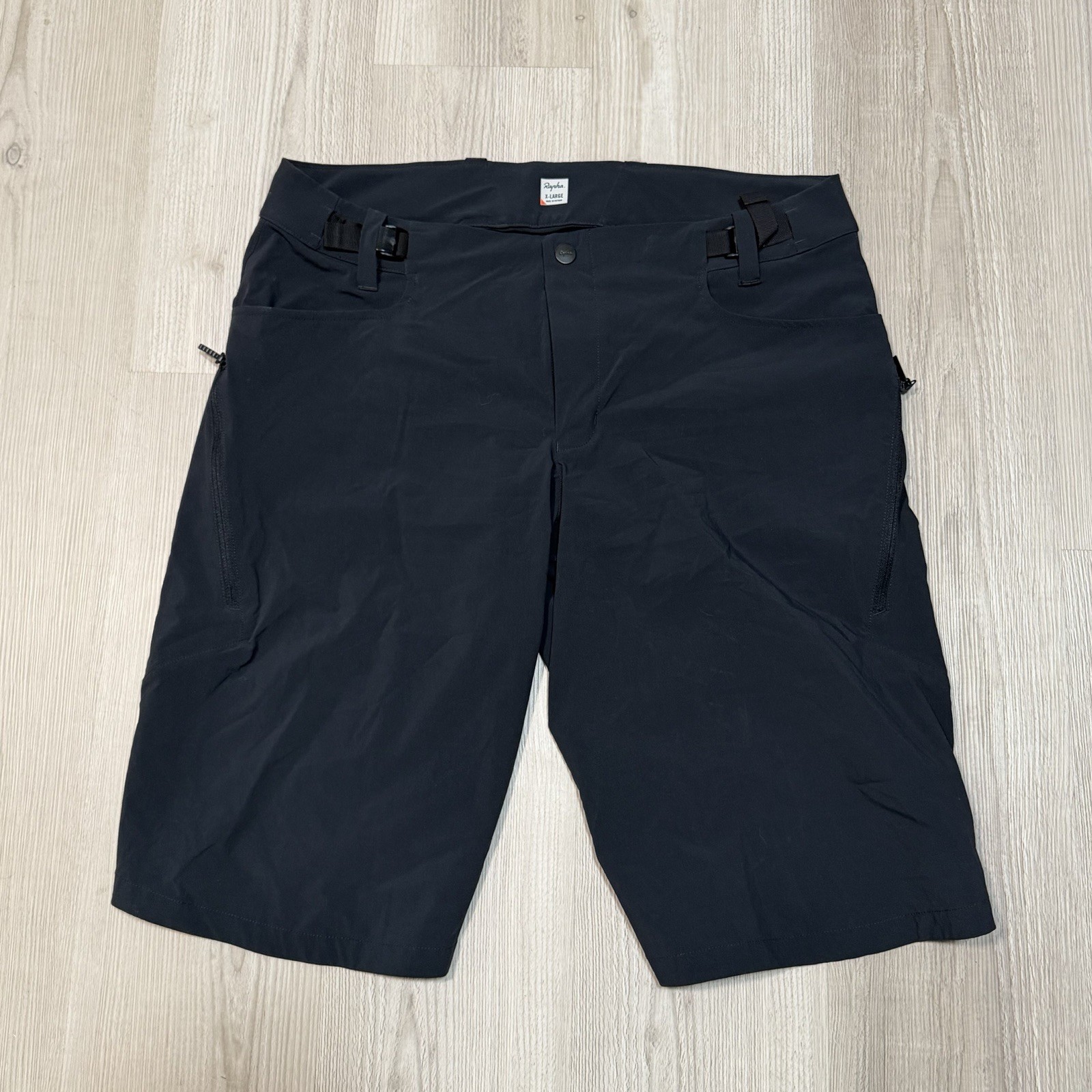 Rapha Shorts Mens XL Black Stretch Trail Cycling Mountain Bike MTB Zipper Pocket